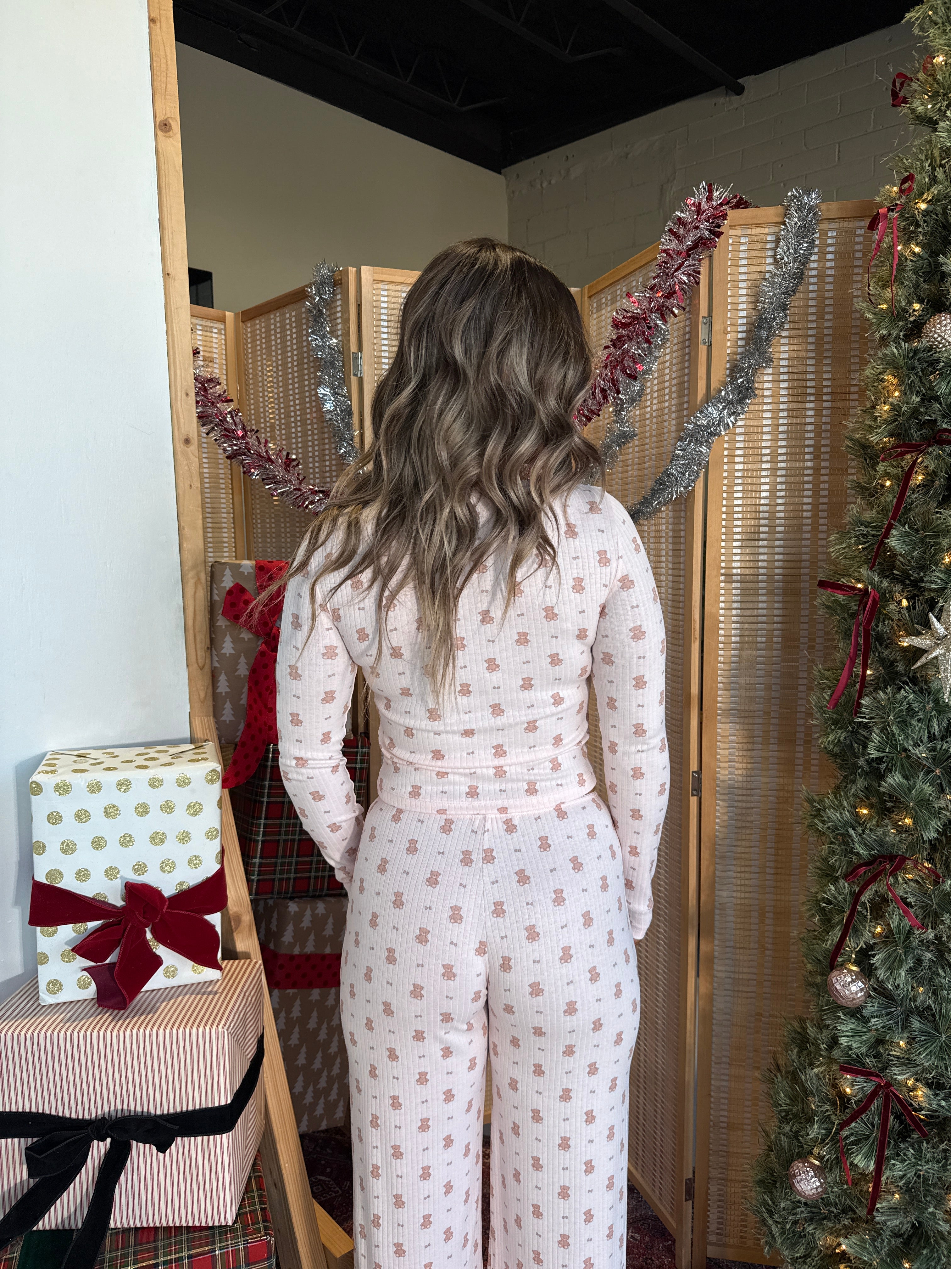 Teddy Bear Kisses Pajama Top Pink