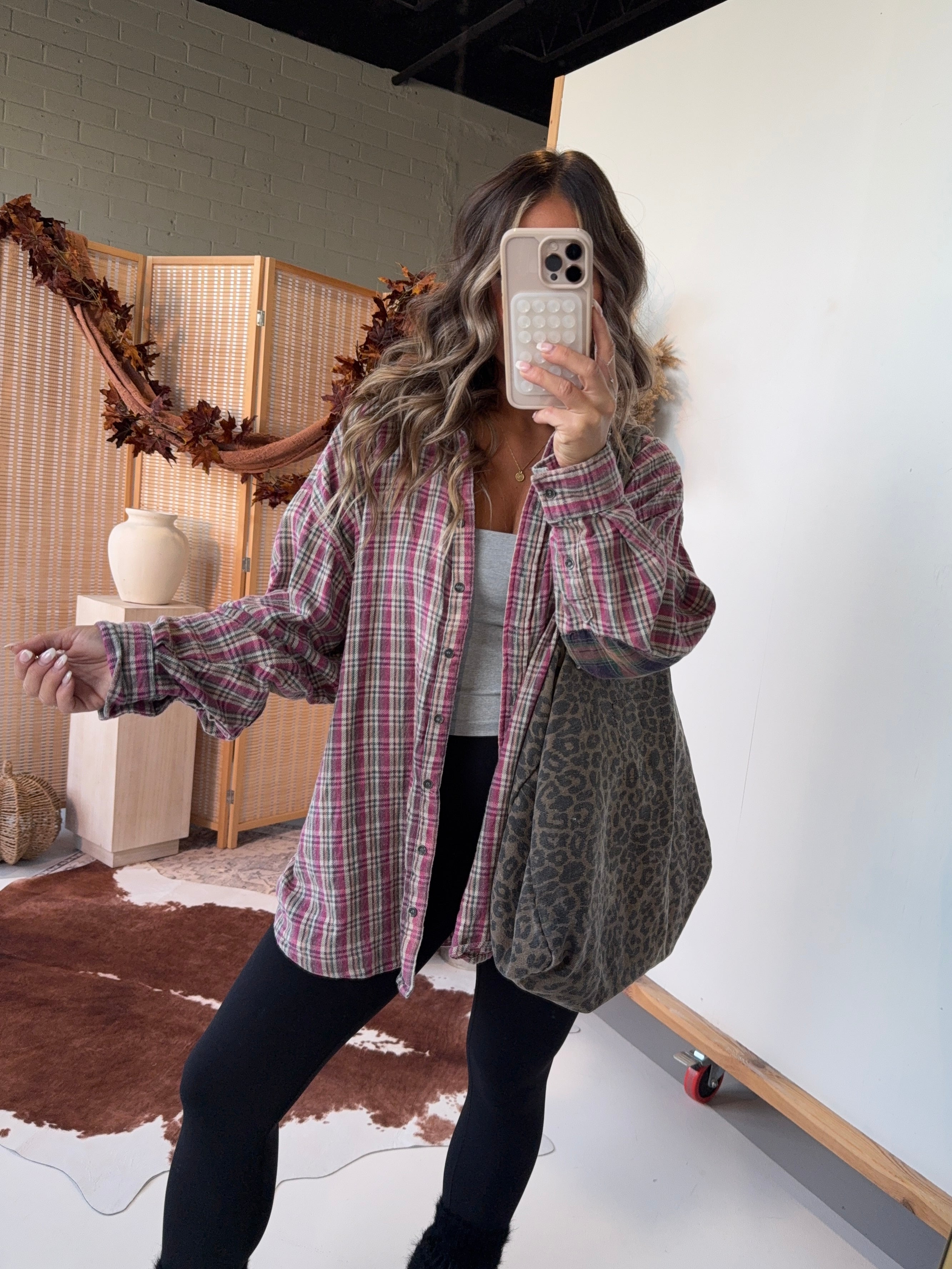 Through the Fields Flannel Pink Multi
