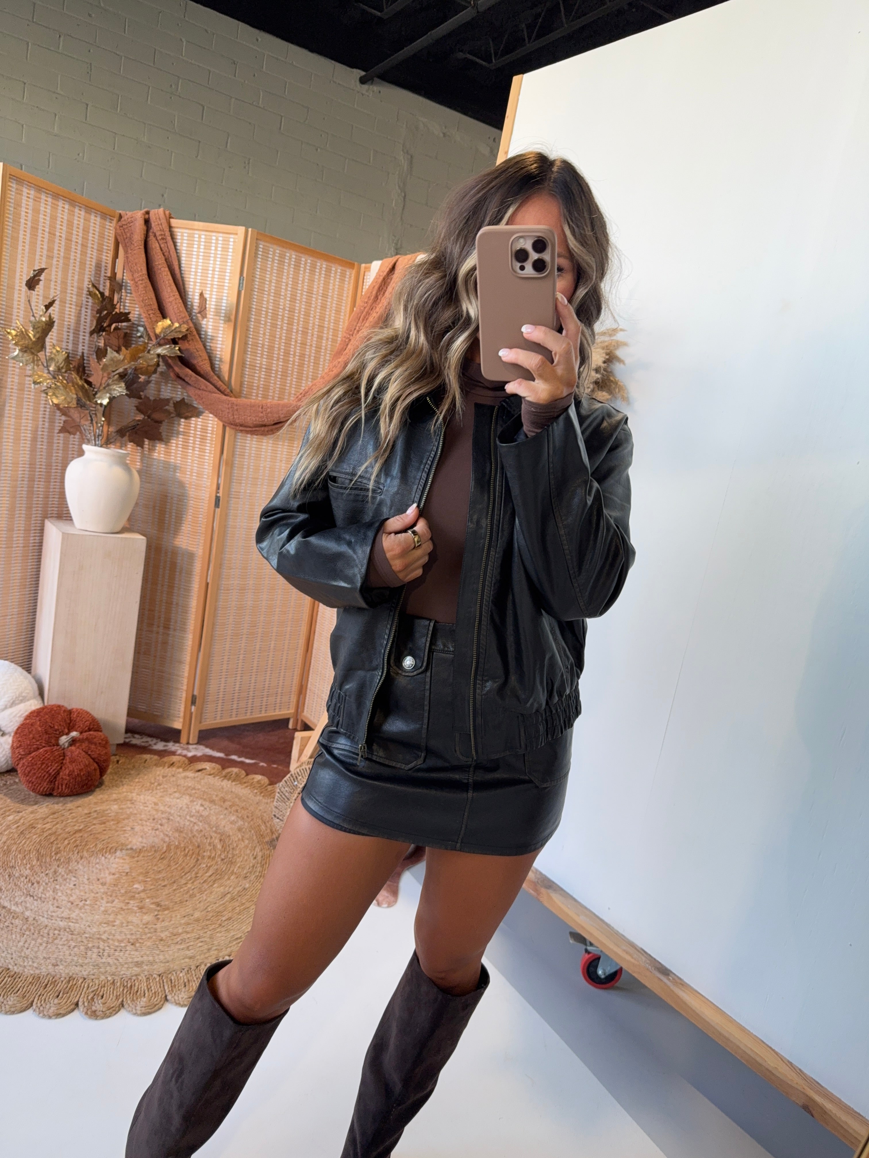 The Night Before Mini Skirt Set Washed Black