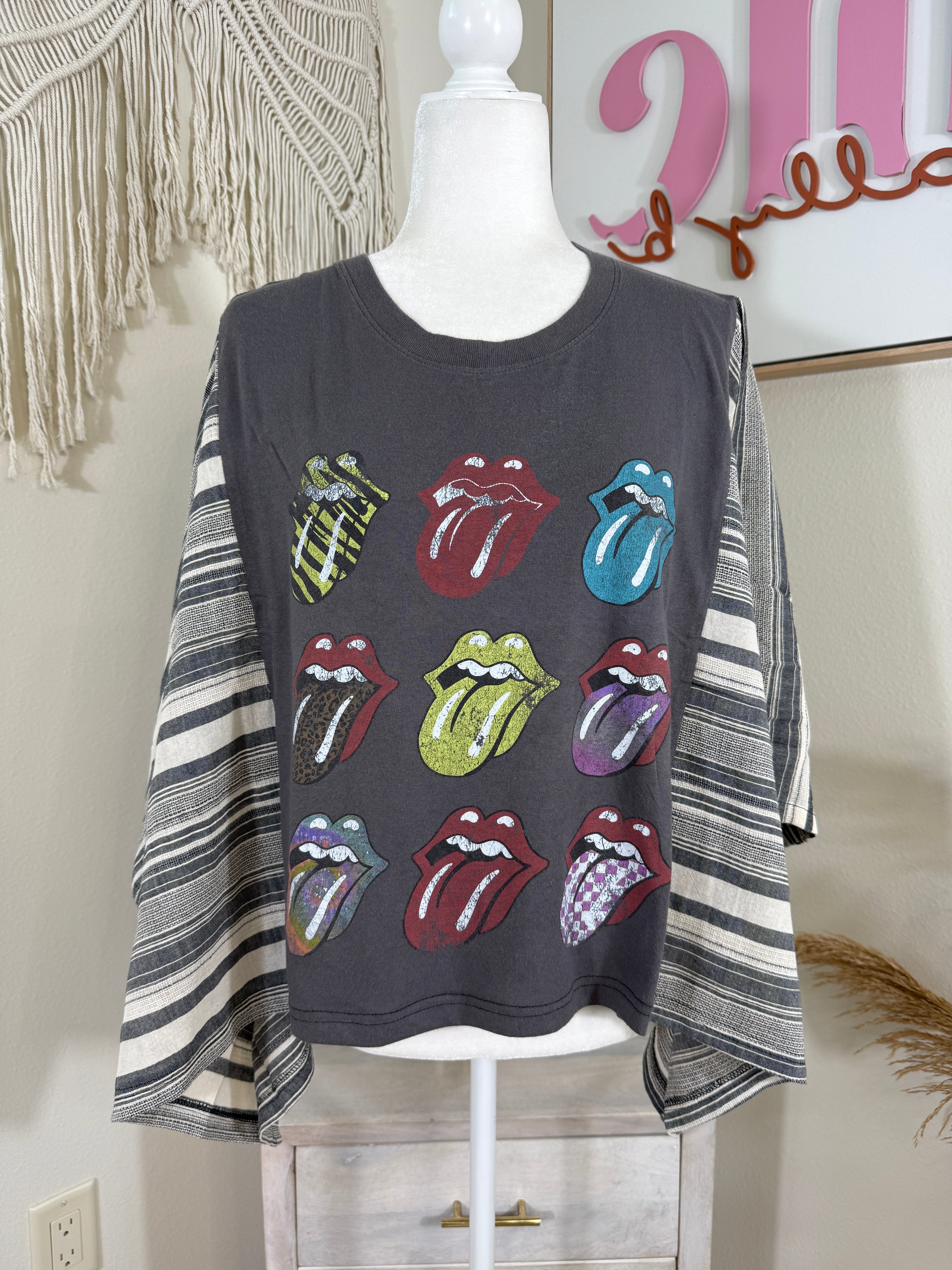 The Rolling Stones Mix & Match Tee Grey Stripe