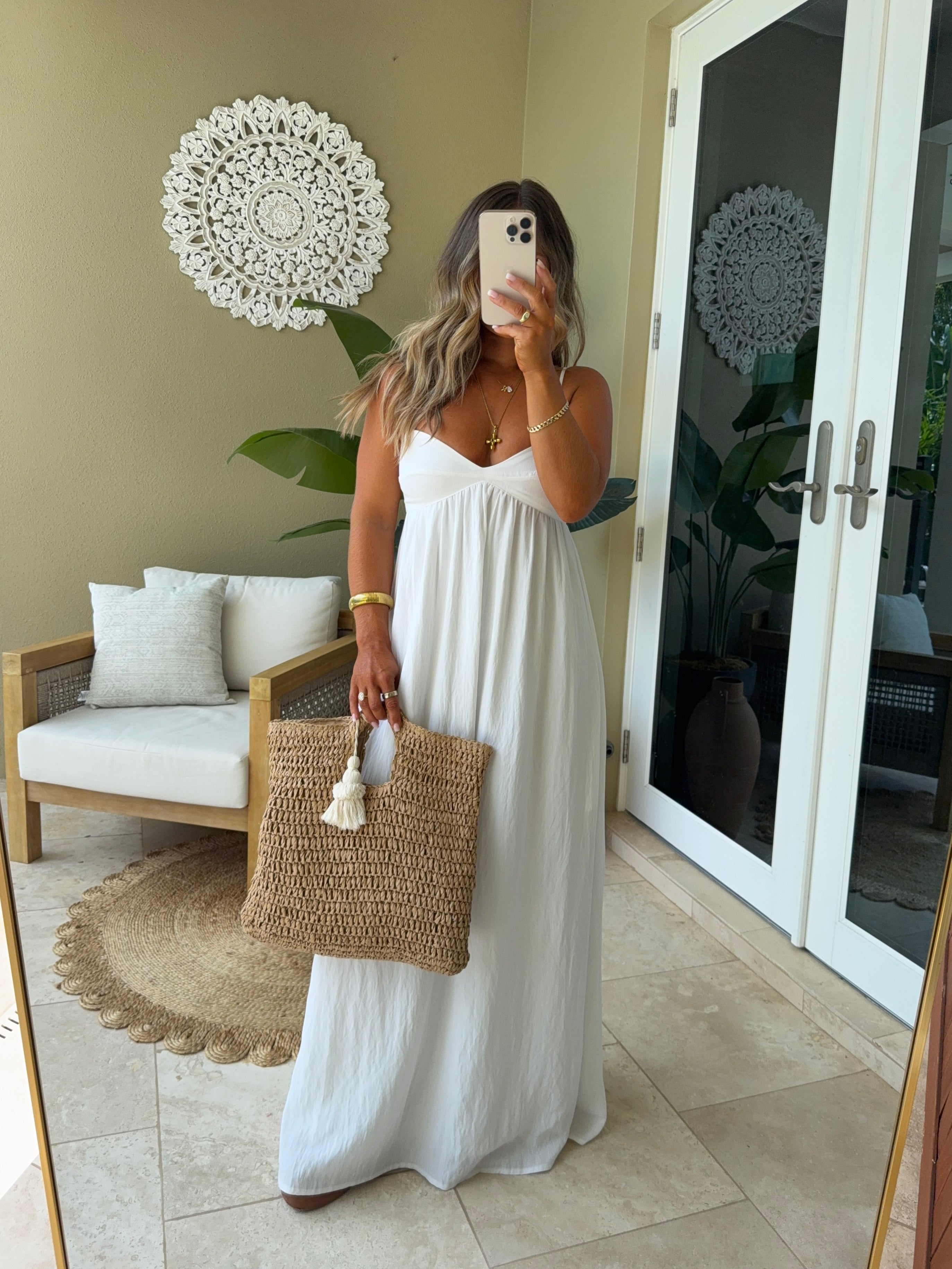 Gianna Empire Maxi Dress White