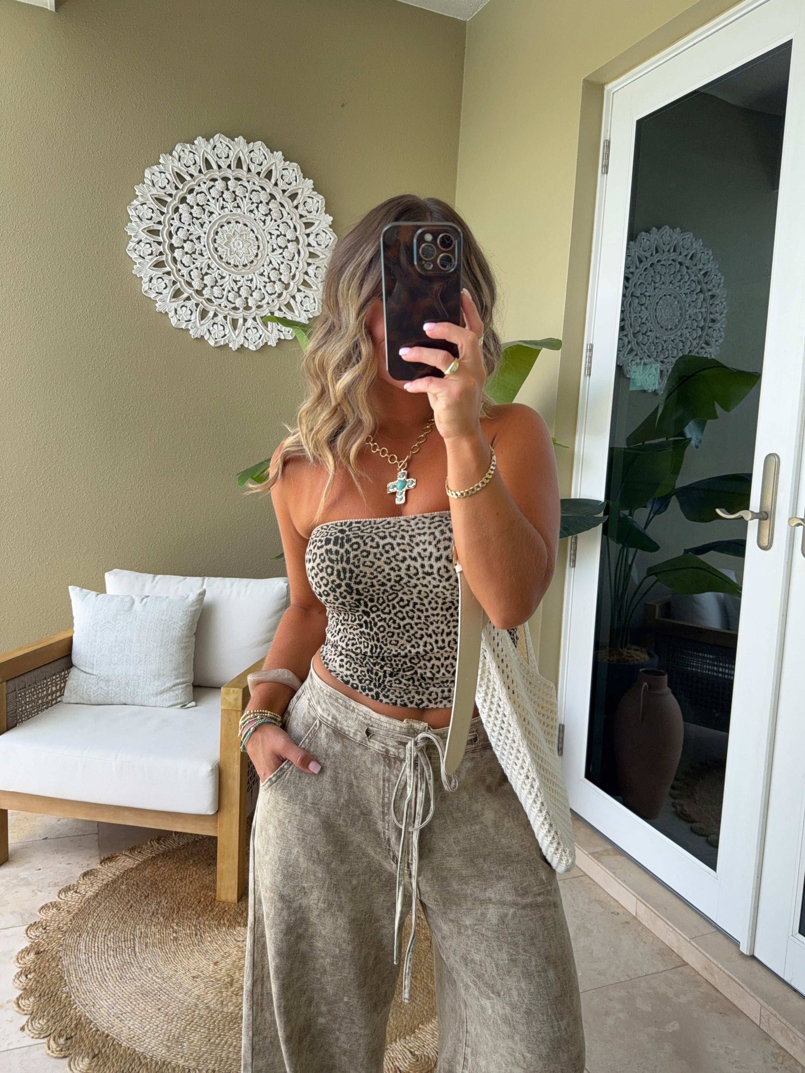 Heartthrob Tube Top Leopard Stone