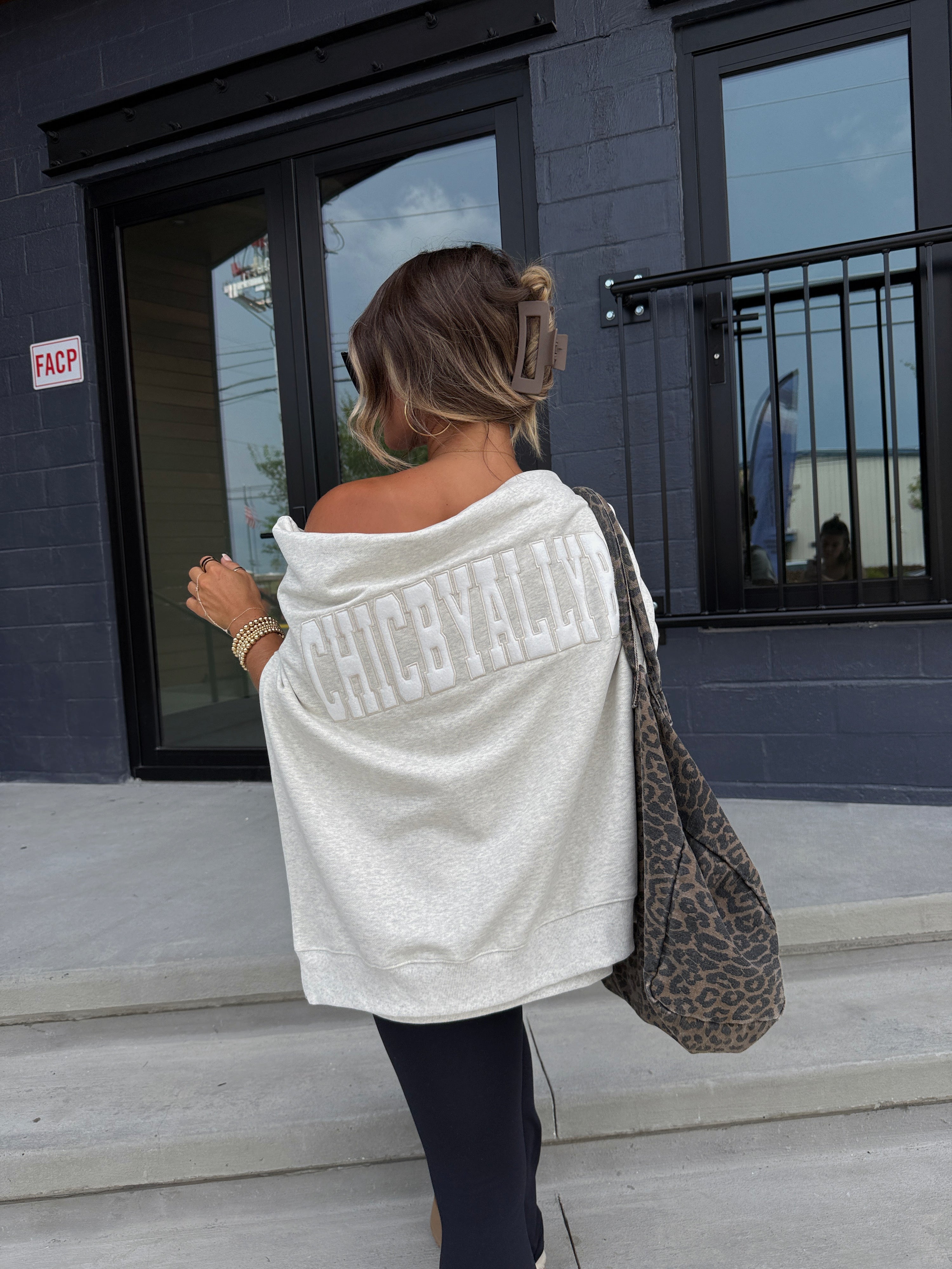 Chic by Ally B Mock Neck Sweatshirt Oat Grey