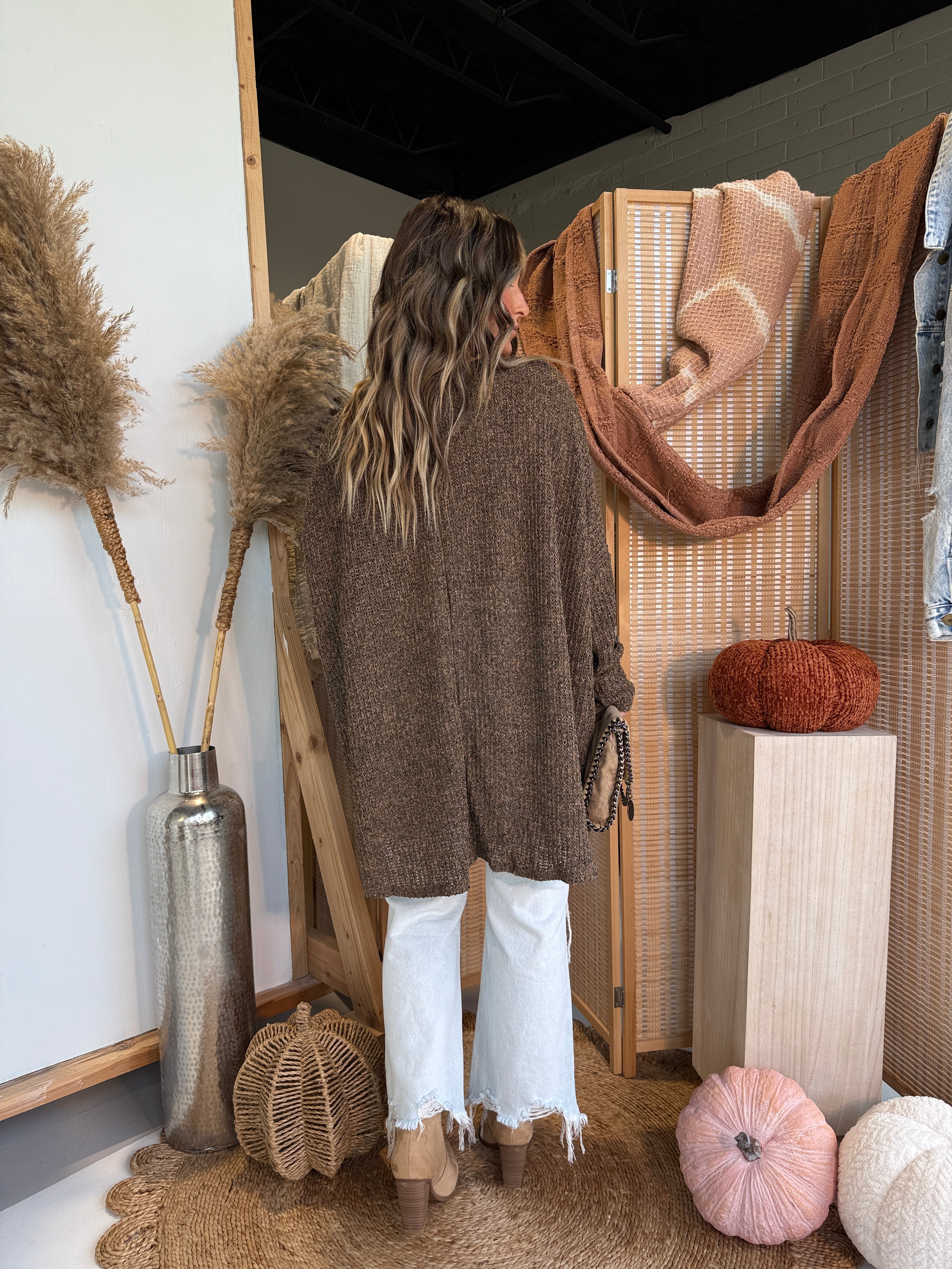 Maple Street Hi Lo Sweater Mocha