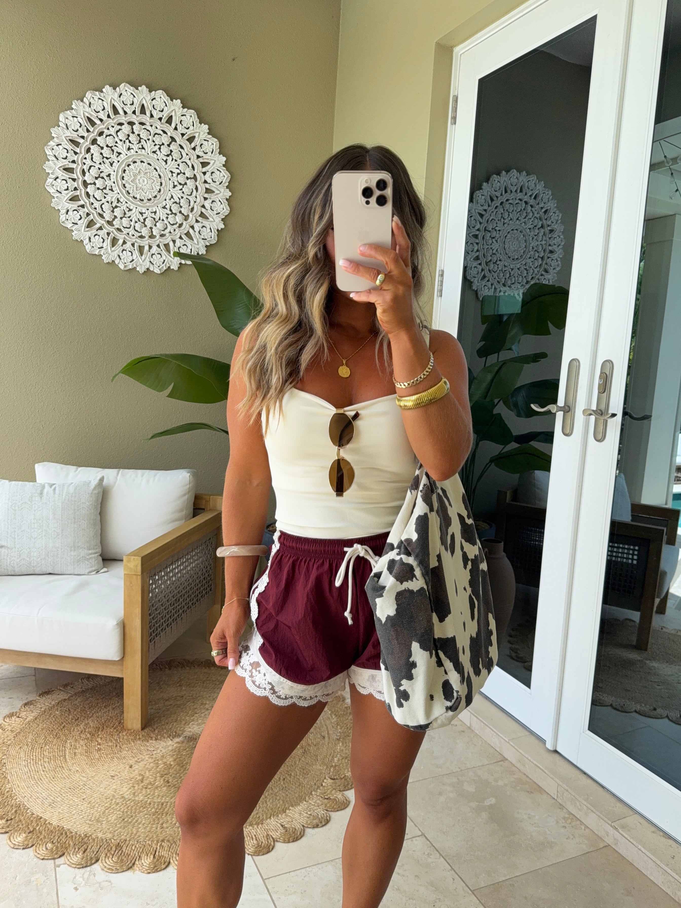 All Access Lace Athletic Shorts Burgundy