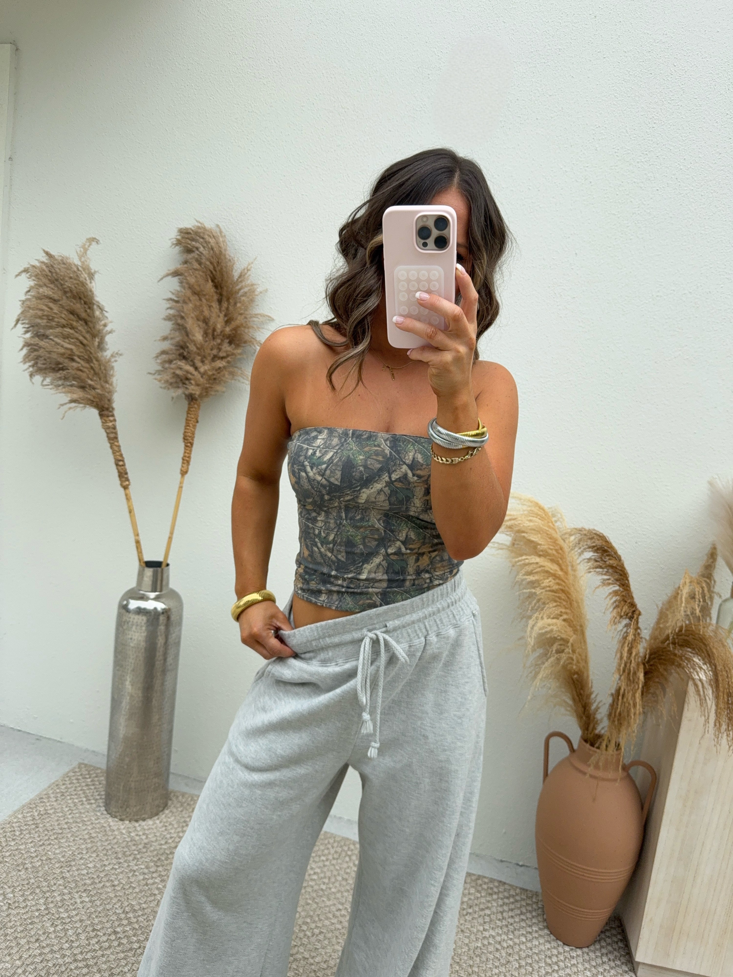 Hidden Tube Top Dark Camo