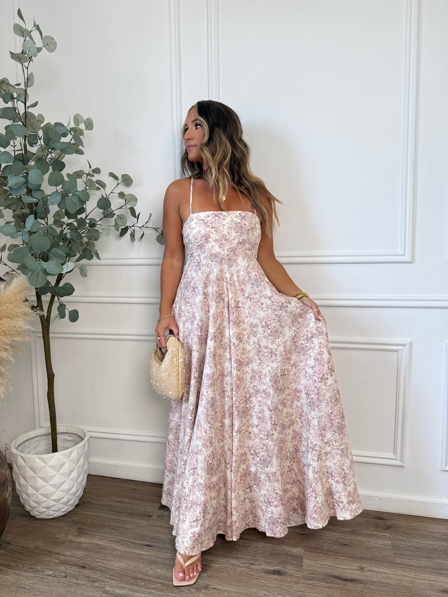 Bloom For You Floral Maxi Dress Light Blush