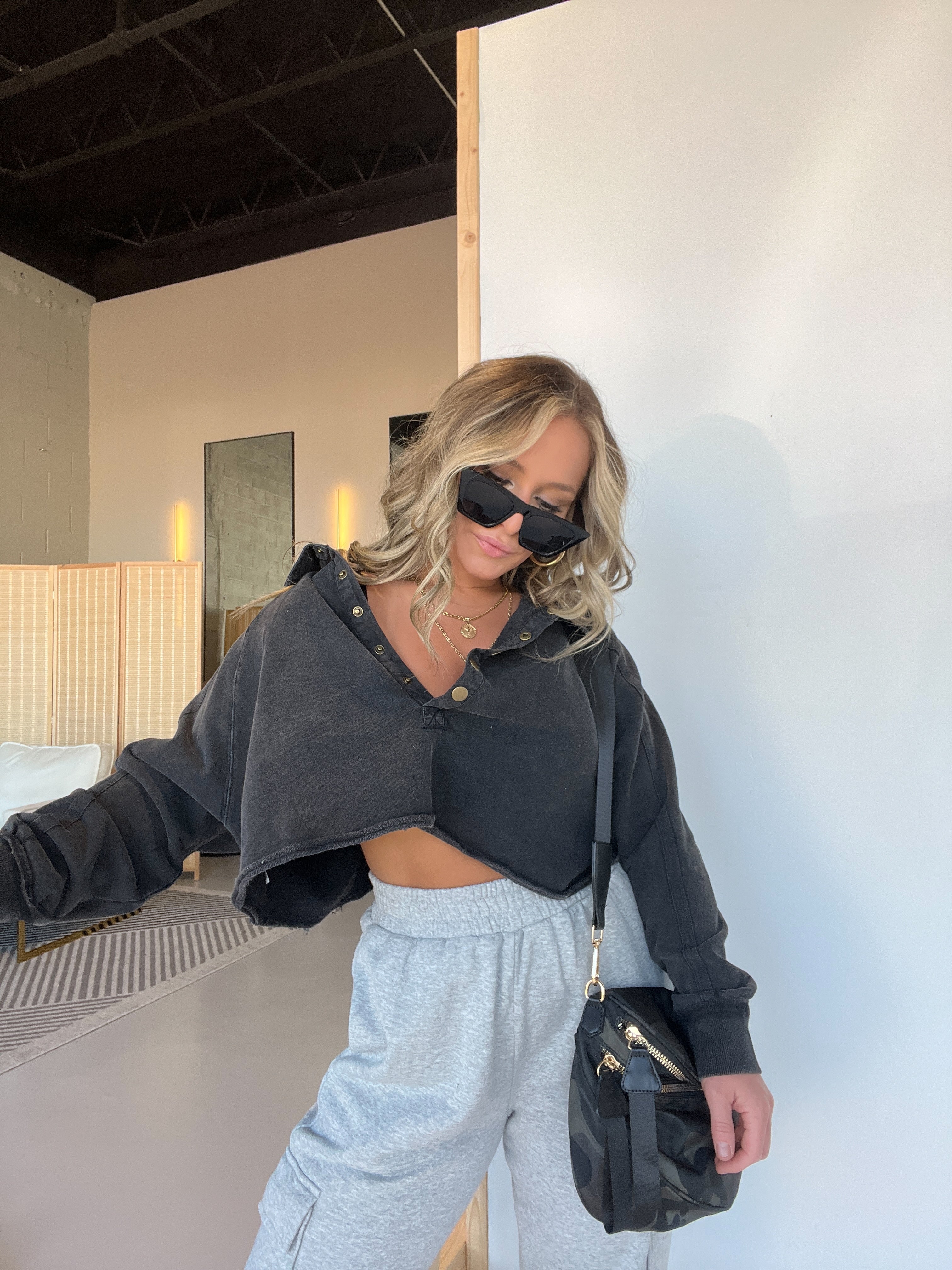 FP Dupe Cropped Sweatshirt Black