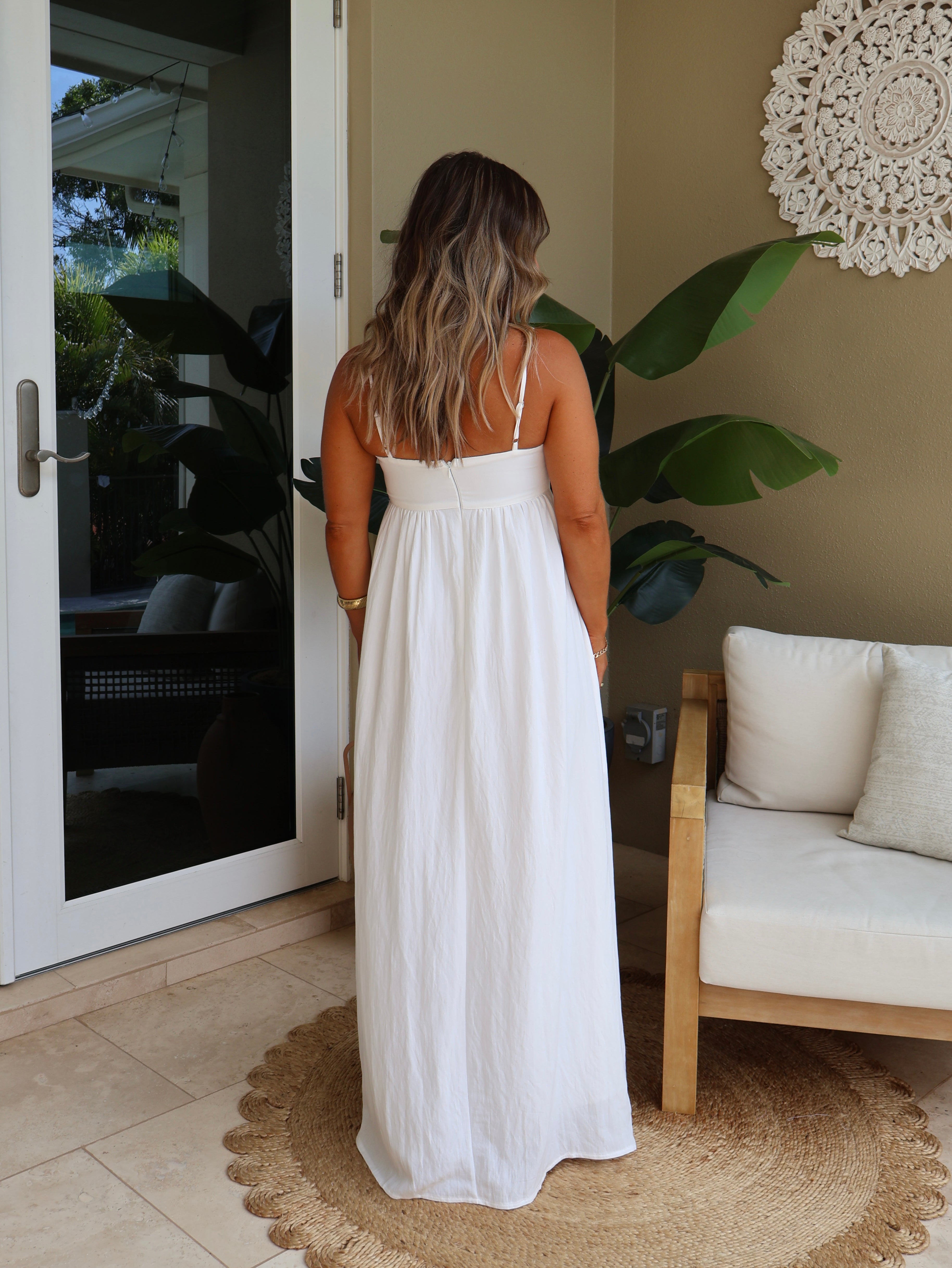 Gianna Empire Maxi Dress White