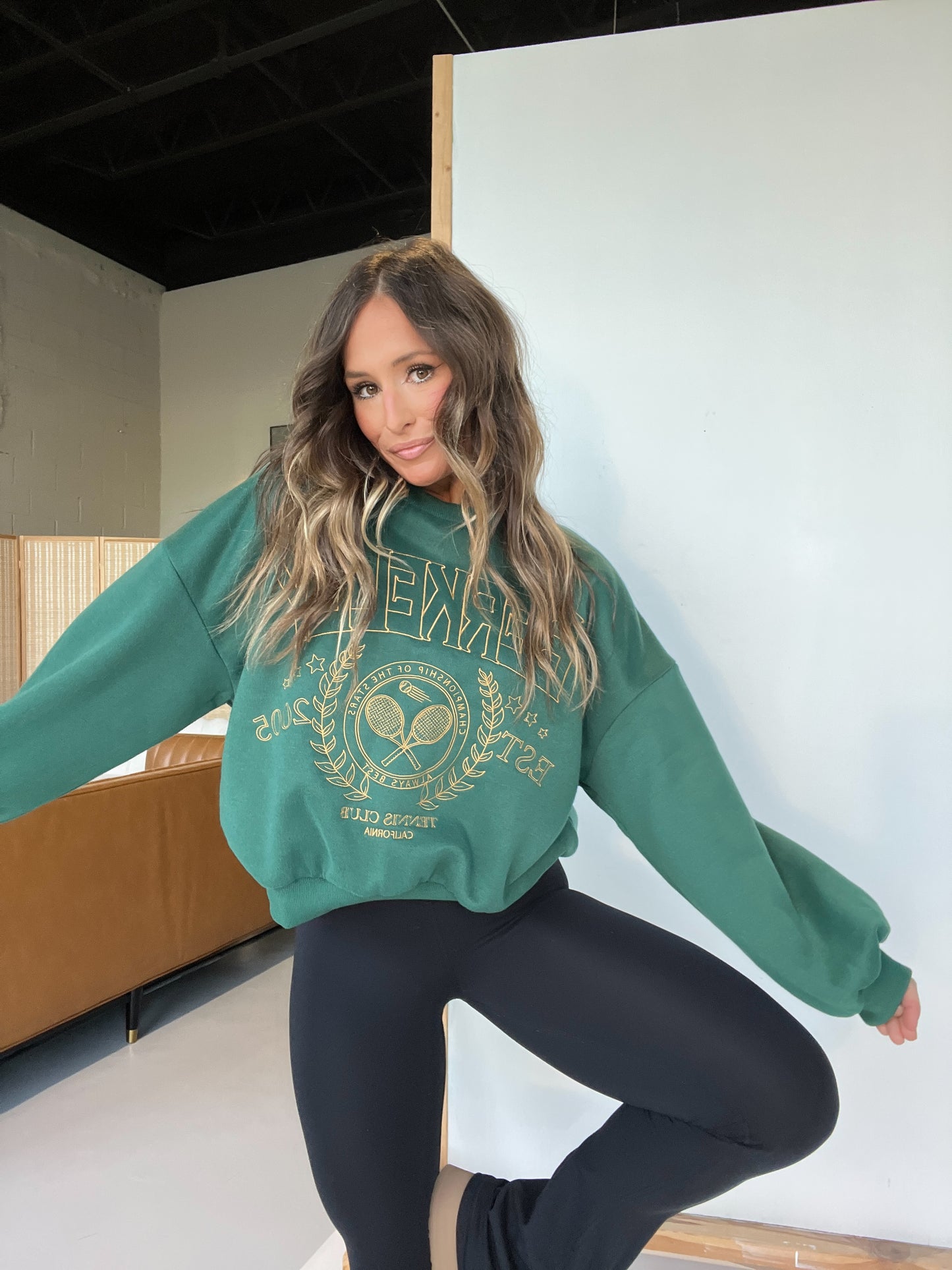 Old School Berkeley Crewneck Hunter Green