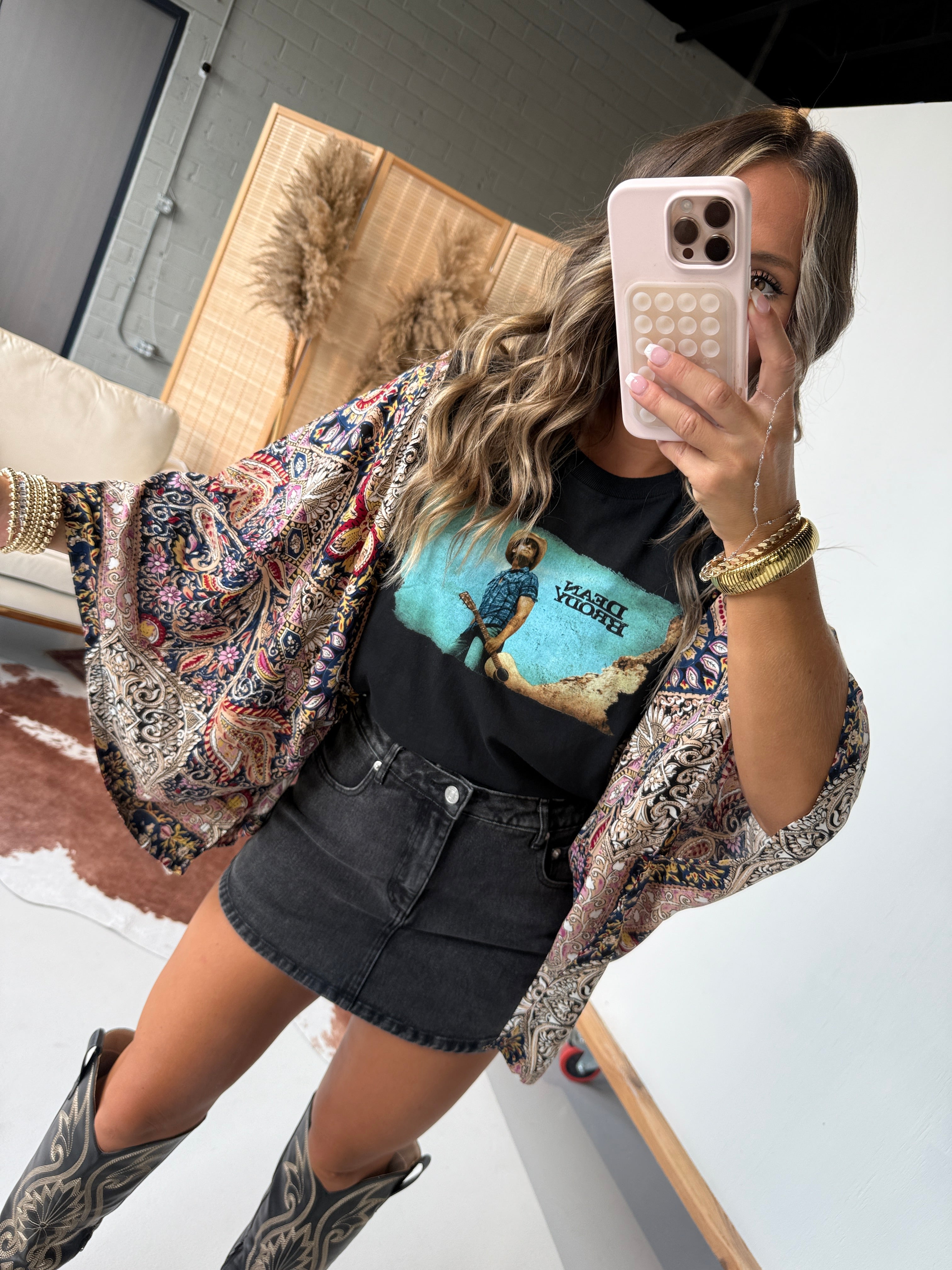 Dean Brody Mix & Match Tee Black Floral