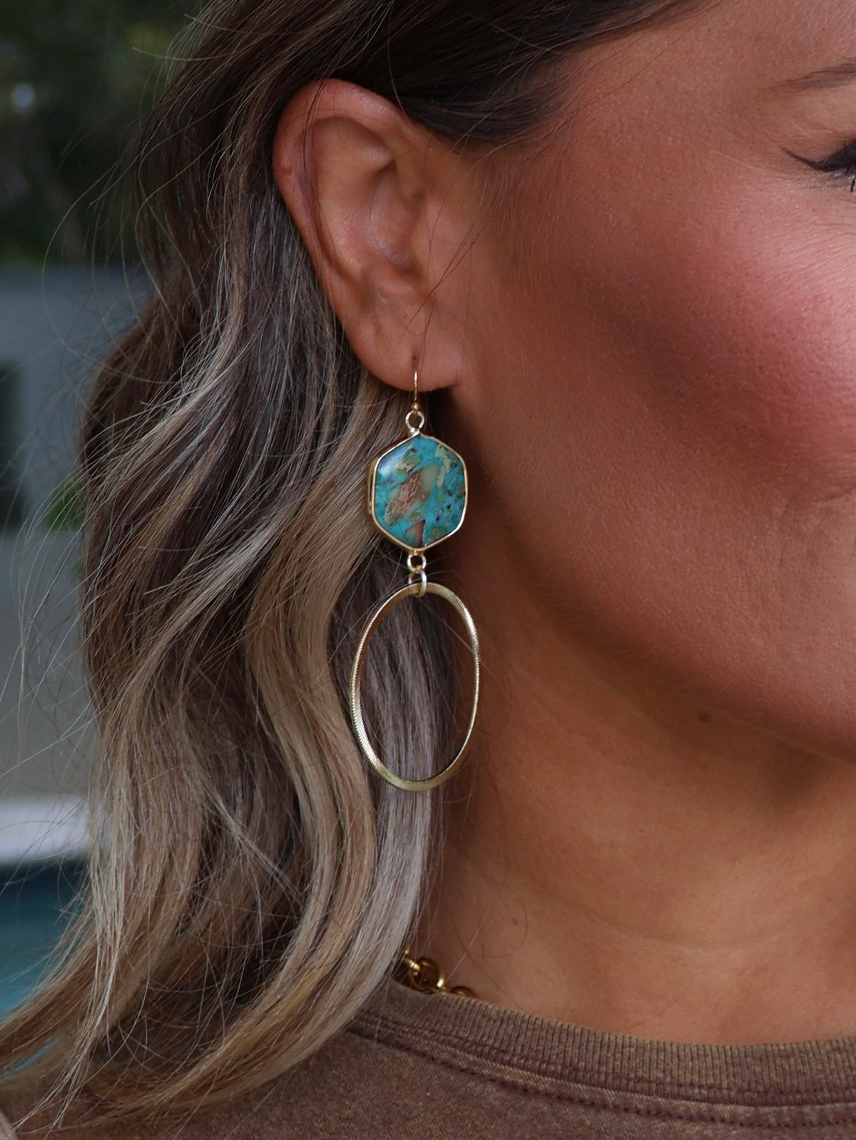 Niki Drop Earrings Turquoise