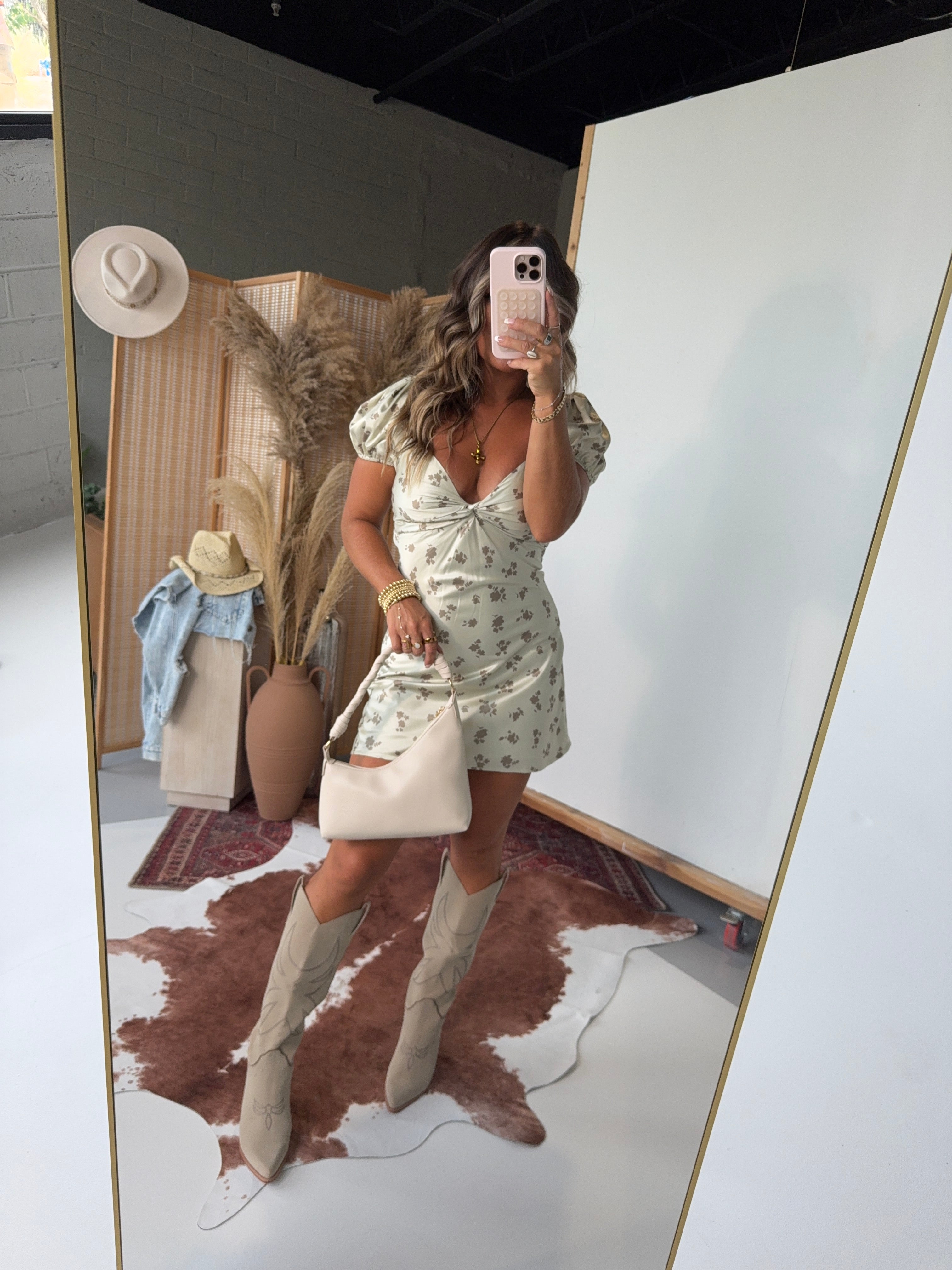 Beyond the Fields Mini Dress Sage