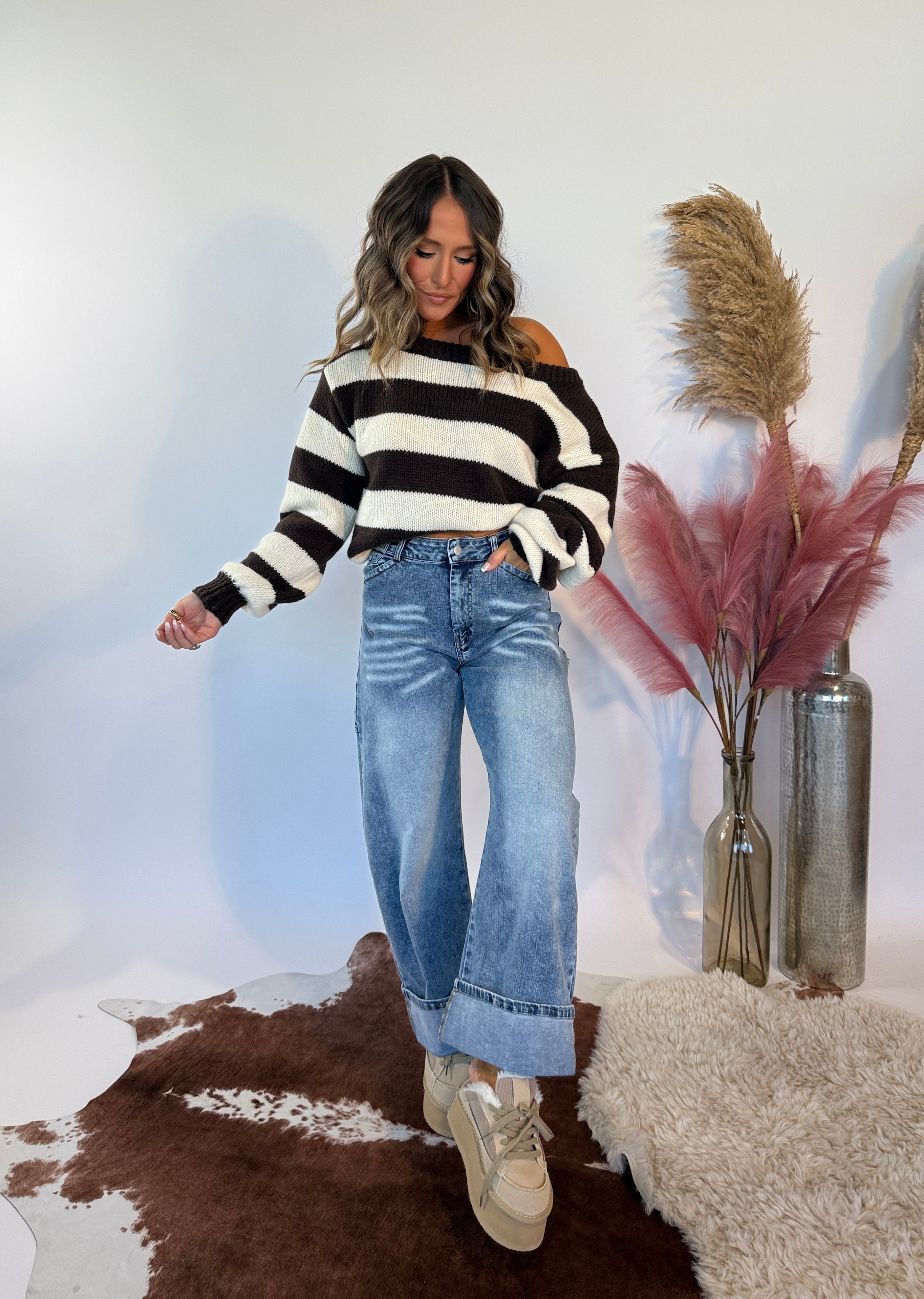 Ren Barrel Cuffed Denim Jeans