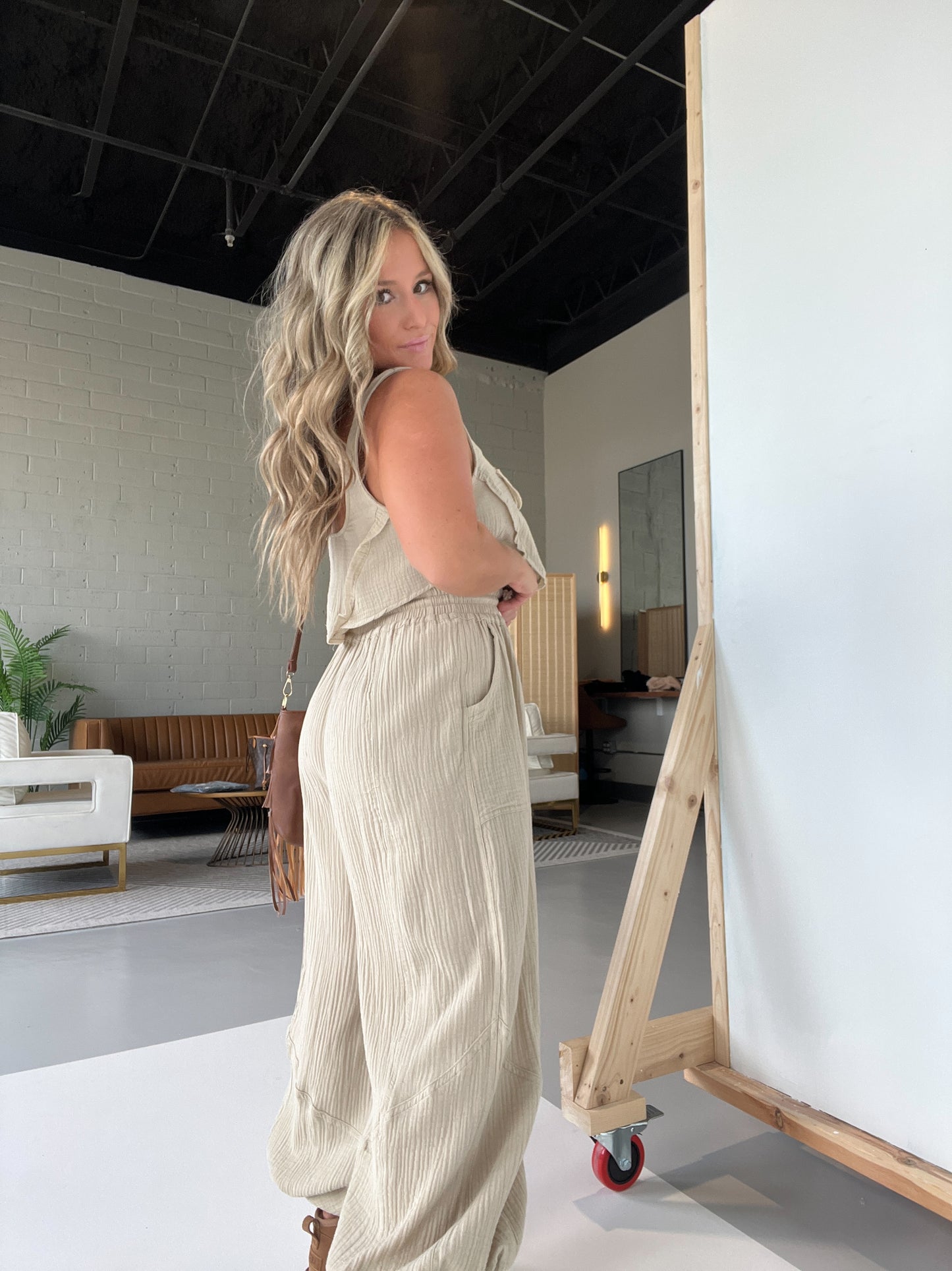 Taupe Never Ever Boho Gauze Set
