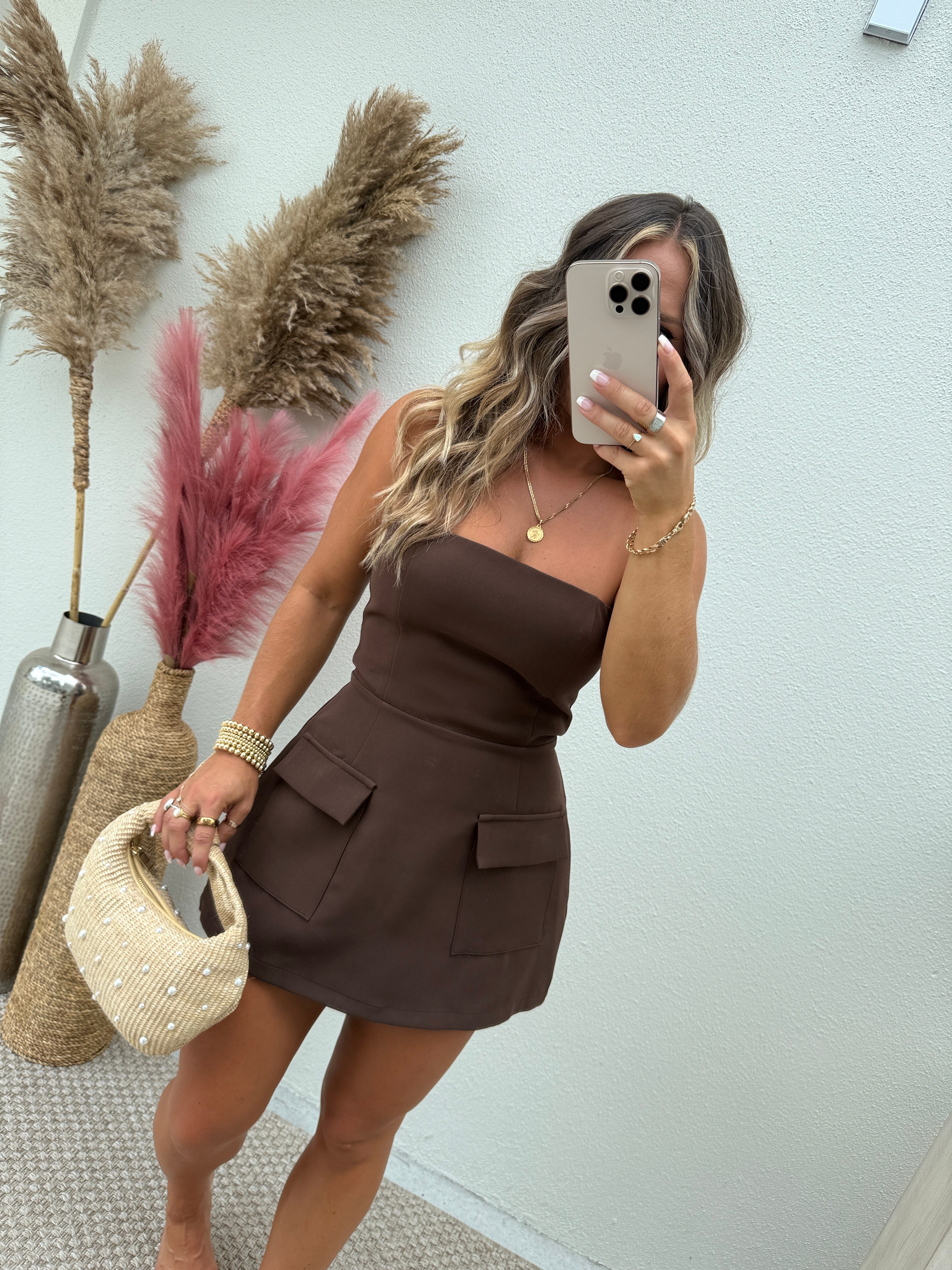 Sunday Brunch Romper Dress Coffee