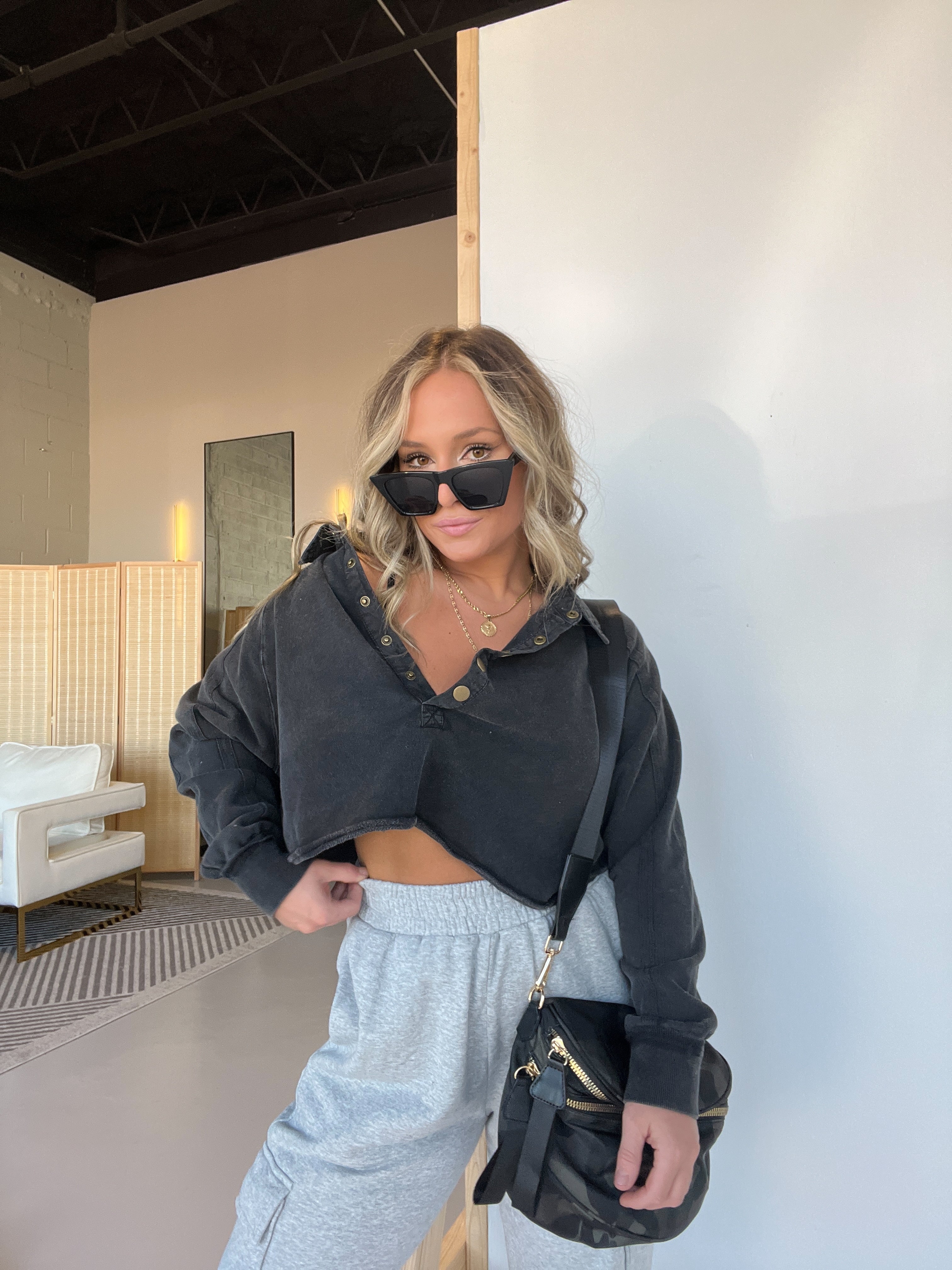 FP Dupe Cropped Sweatshirt Black