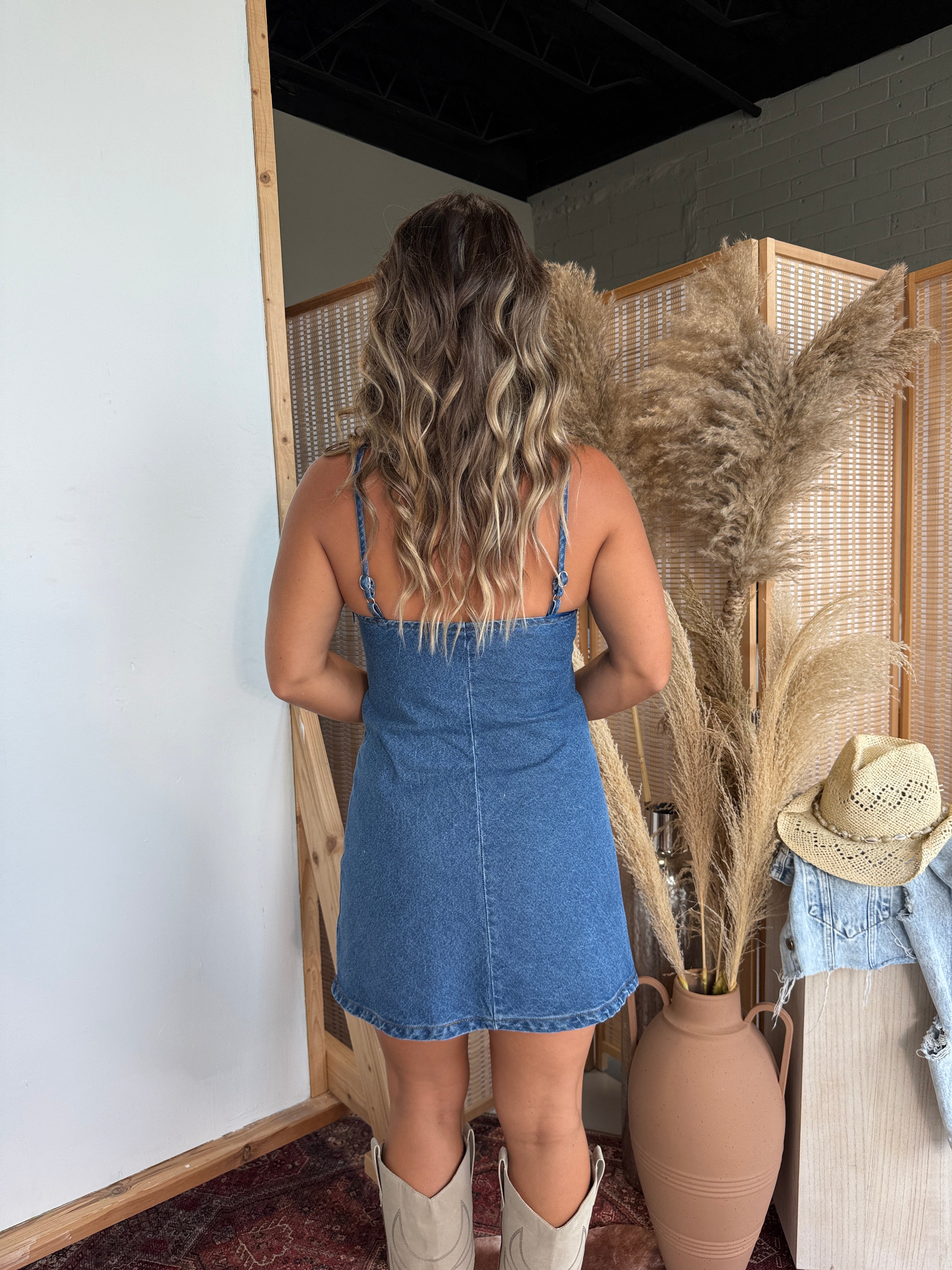 Riding Around Mini Denim Dress