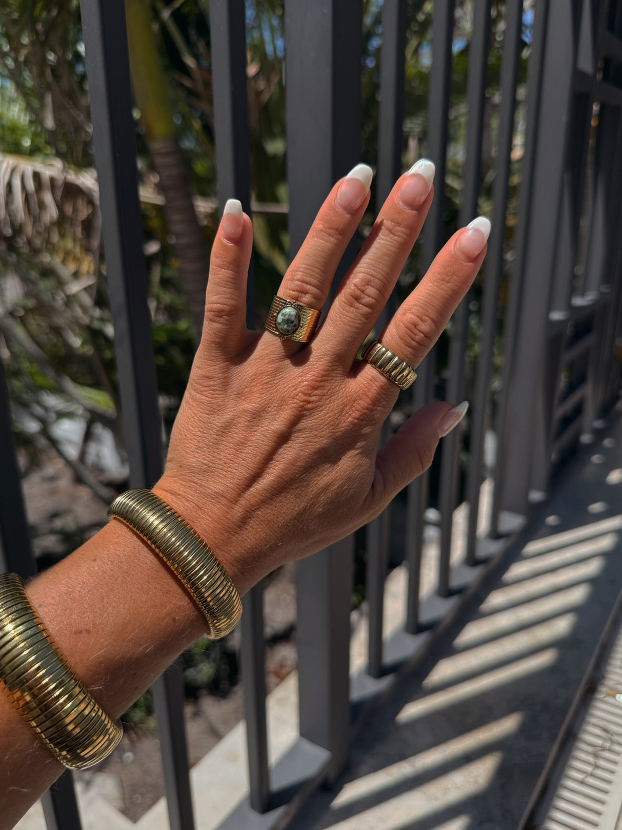 Oasis 18K Gold Ring Green