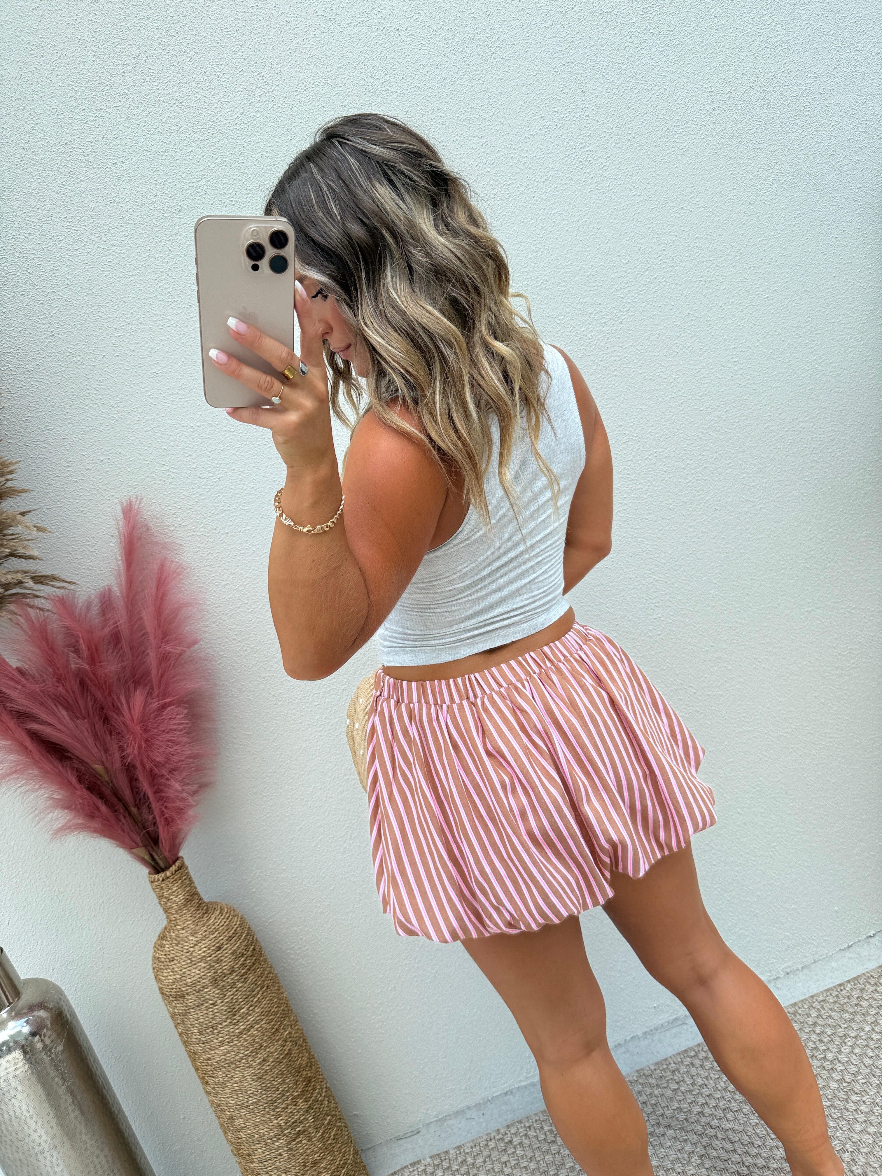 Life's a Jungle Bubble Skort Pink Stripe