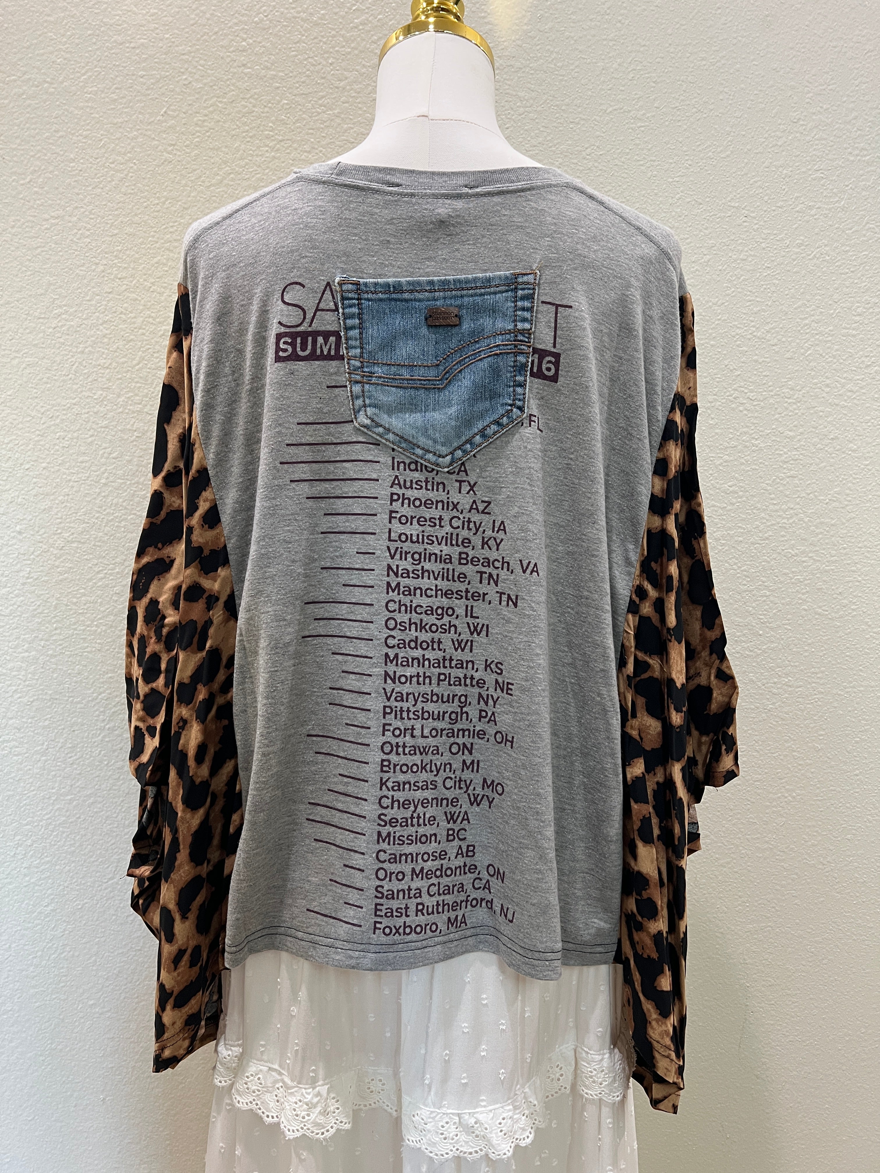 Sam Hunt Mix & Match Tee Grey Cheetah