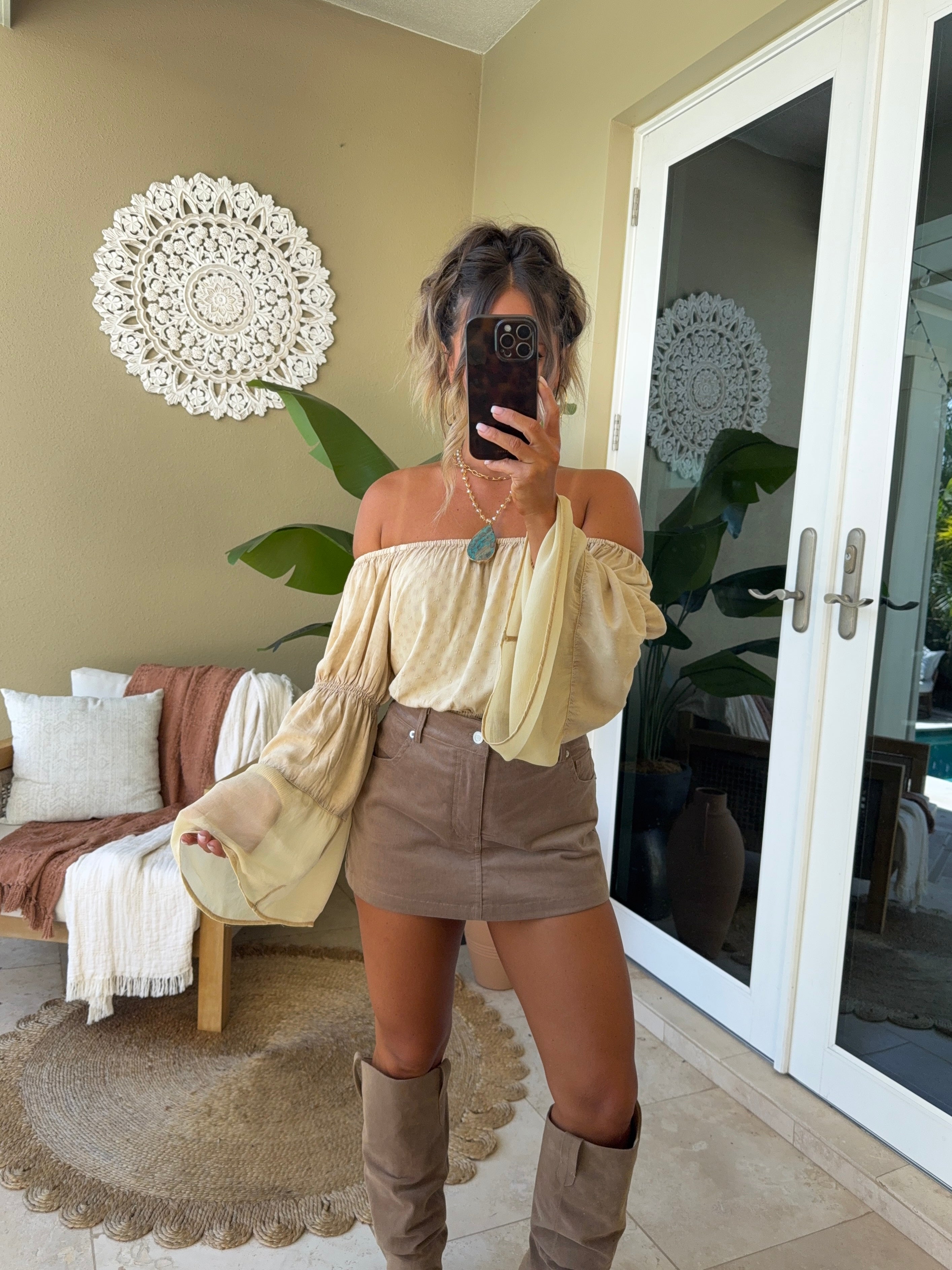 Forever Fall Boho Top Latte