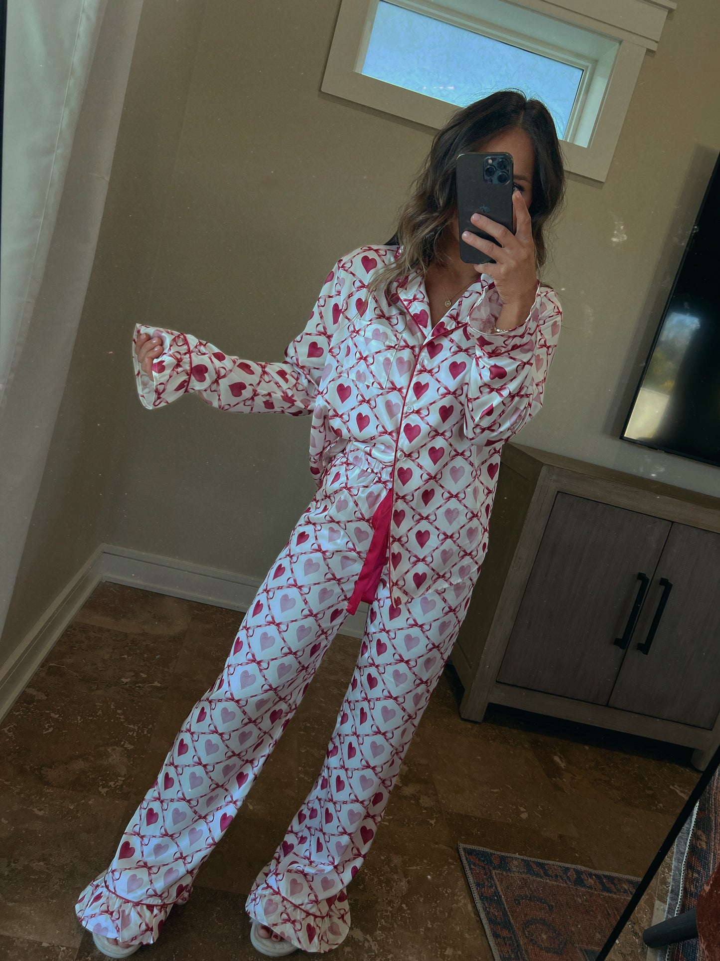 Be My Valentine Satin Pajama Set