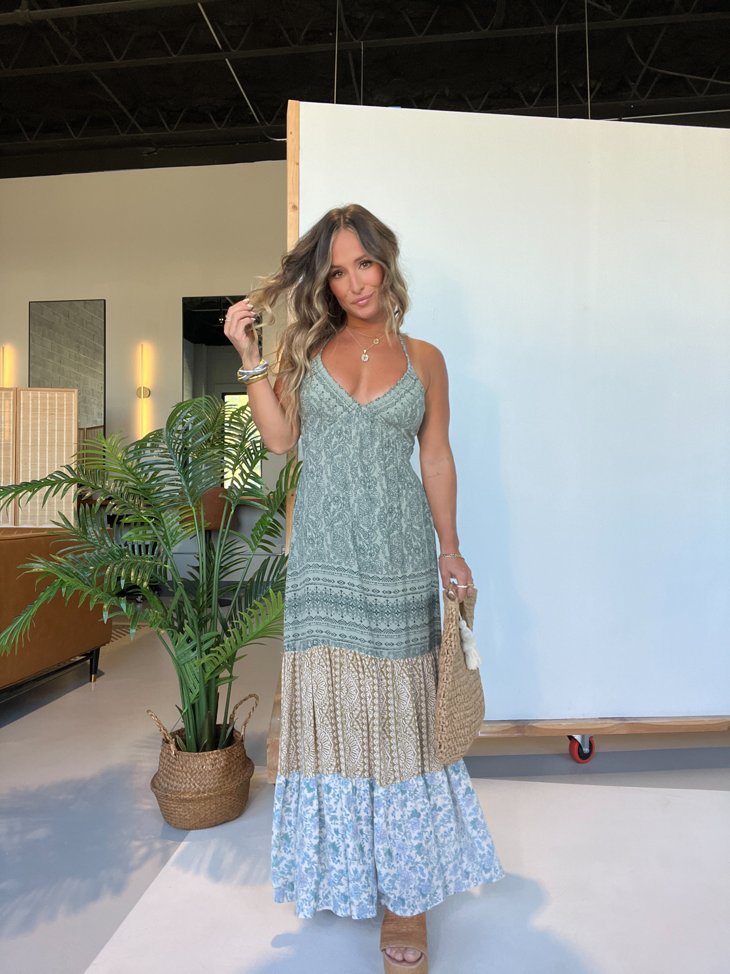 Dawn Before Daylight Tiered Maxi Dress Jade