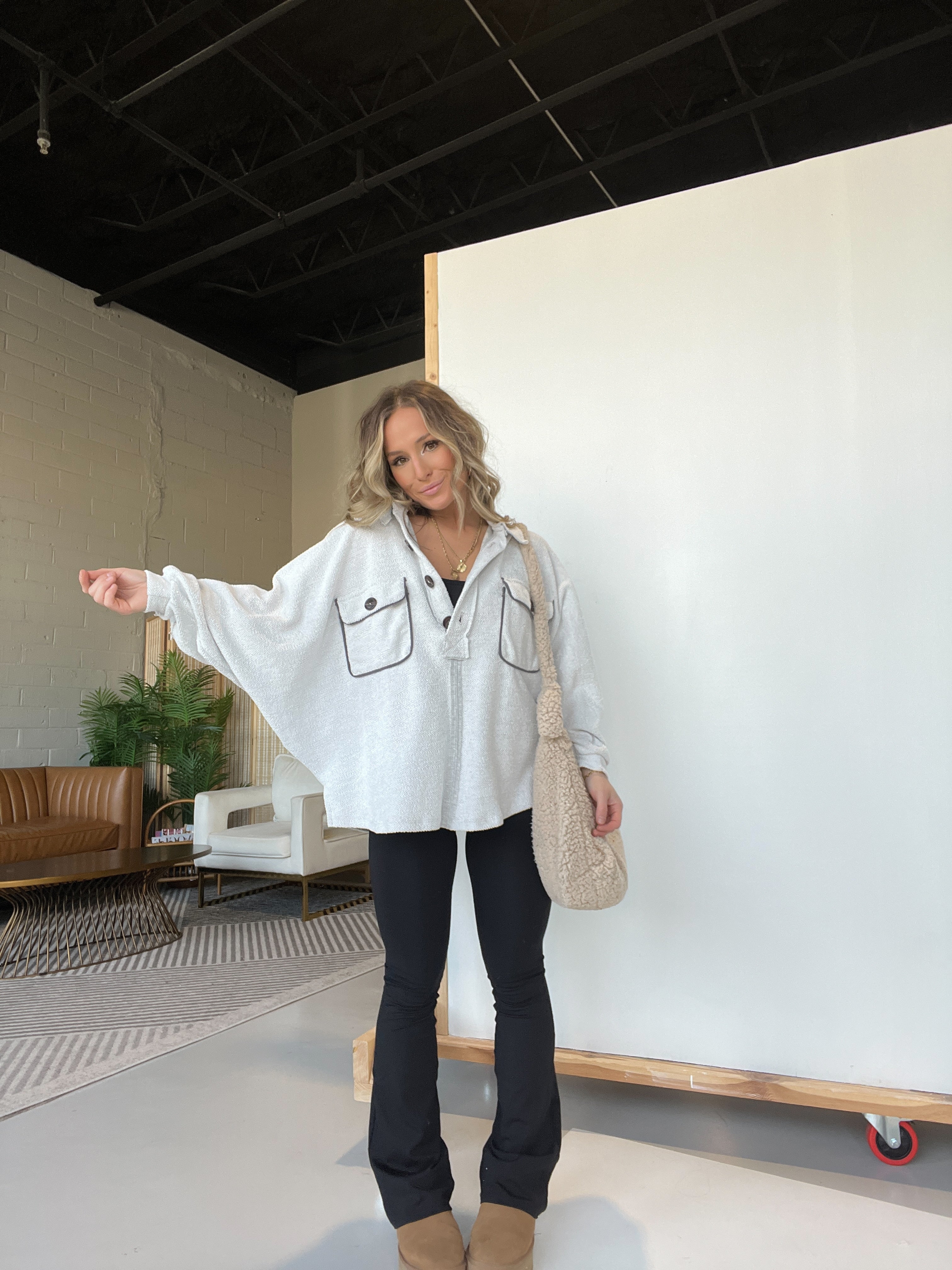 Forever Mine French Terry Top Heather Grey