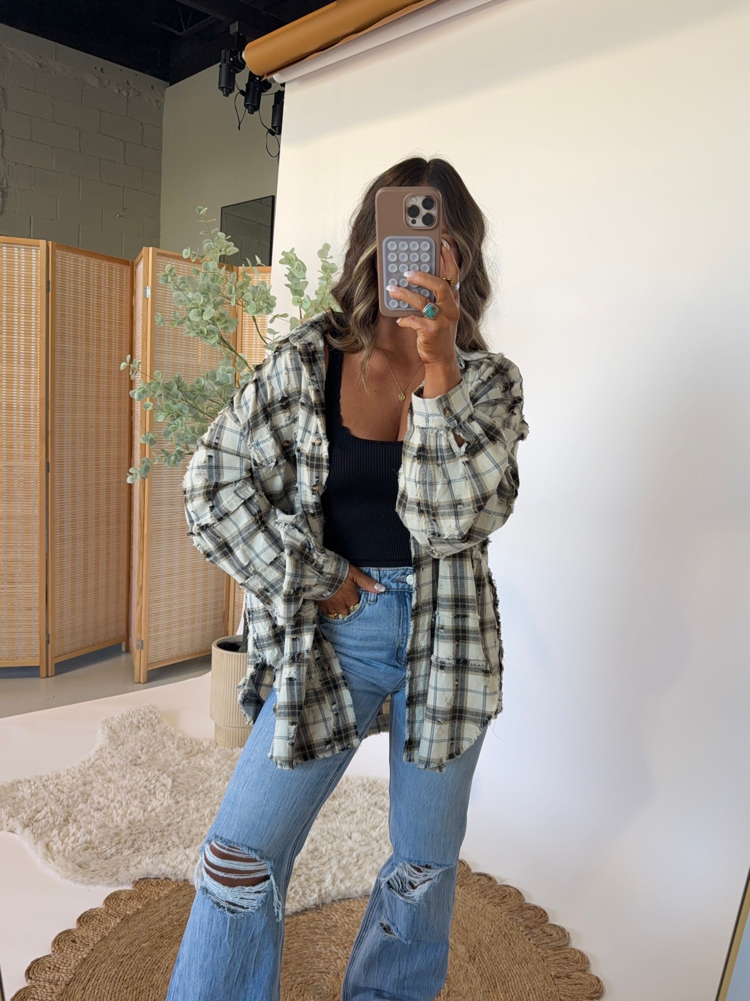 Whispering Pines Flannel Ecru