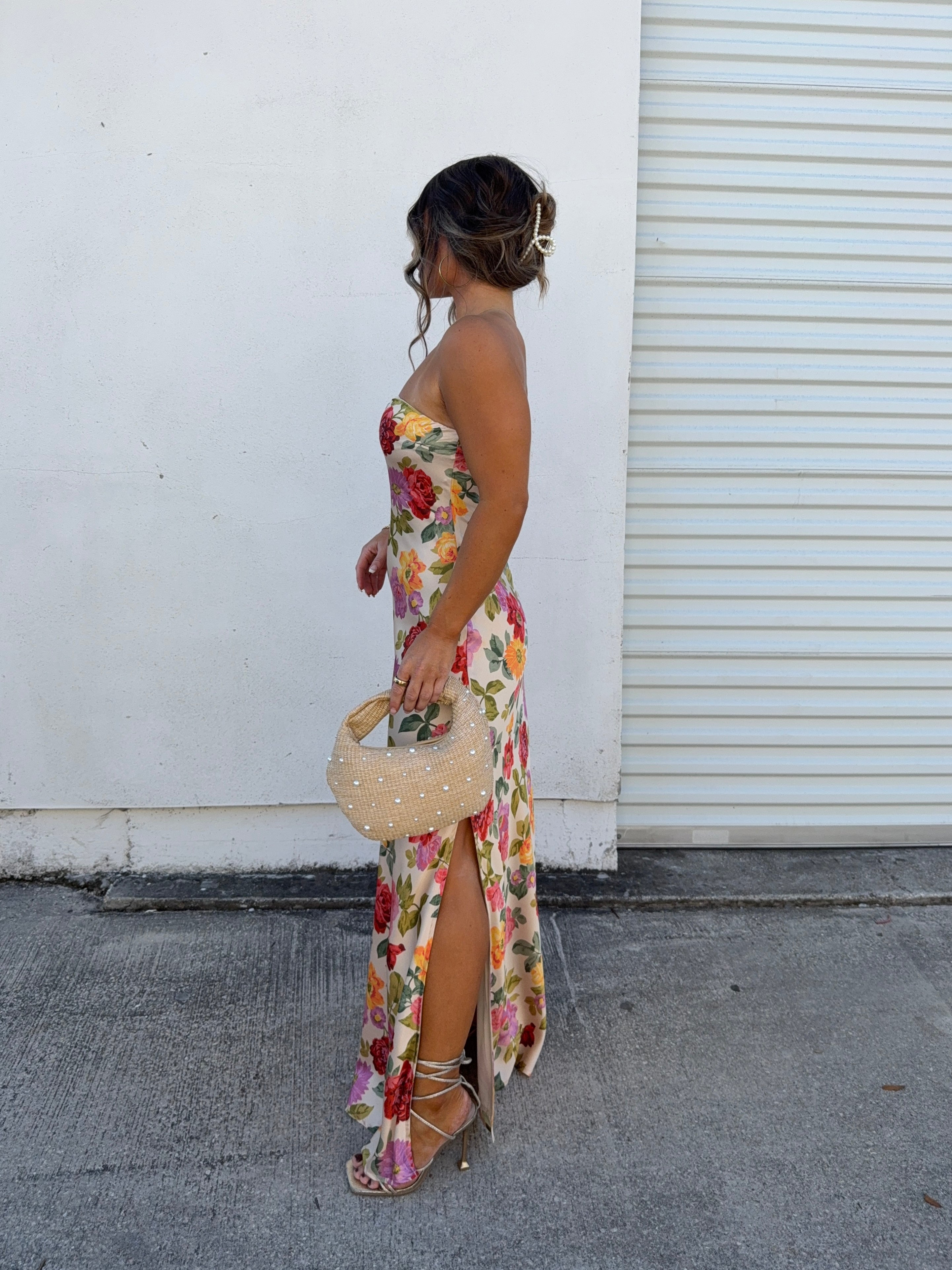 Hot Summer Nights Satin Maxi Dress Multi