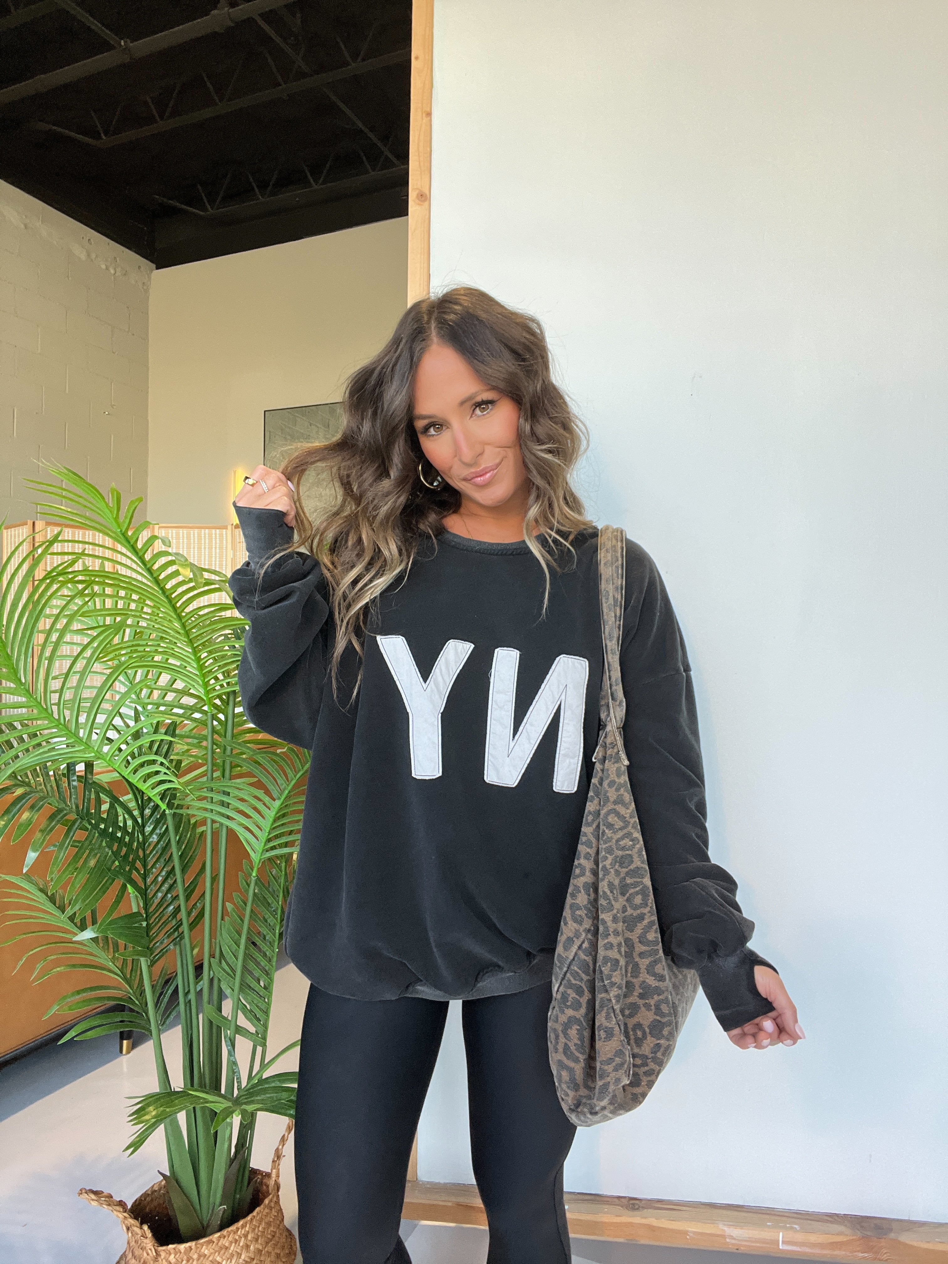 New York Washed Sweatshirt Black