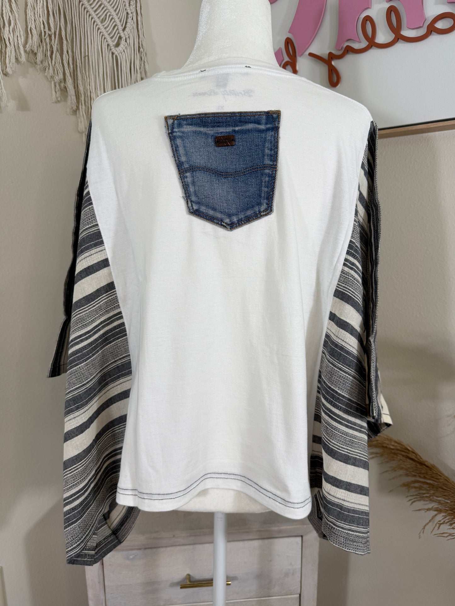 Britney Mix & Match Tee White Stripe