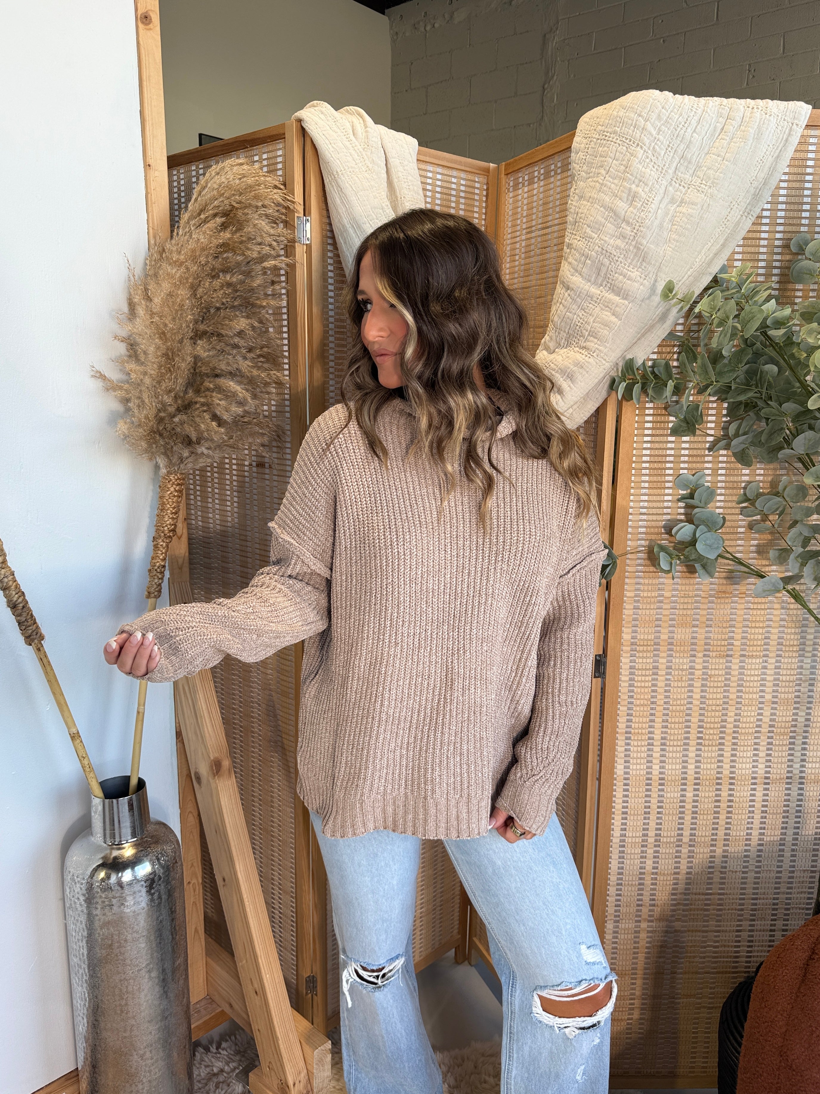 Wrapped Around You Knit Sweater Sand