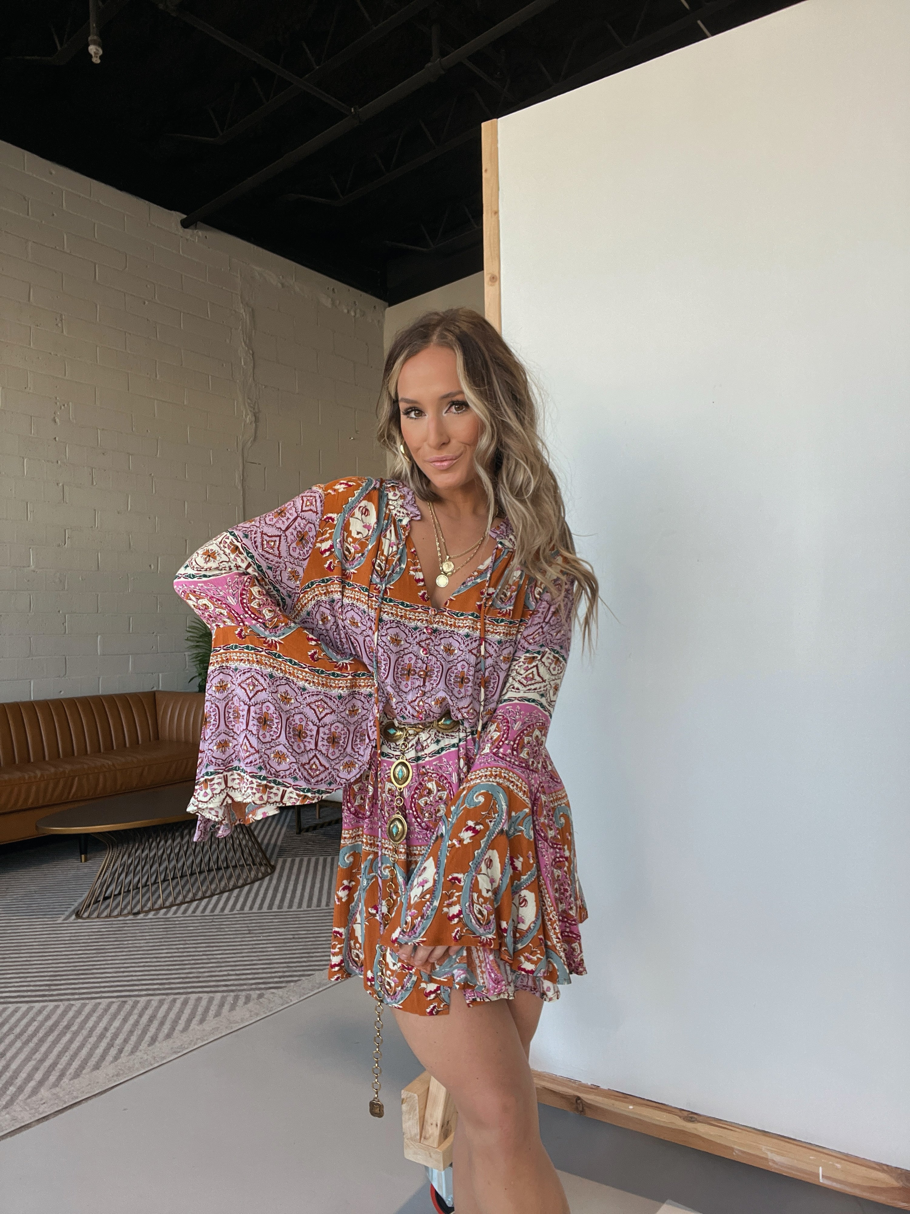 Alexandra Boho Flare Sleeve Dress