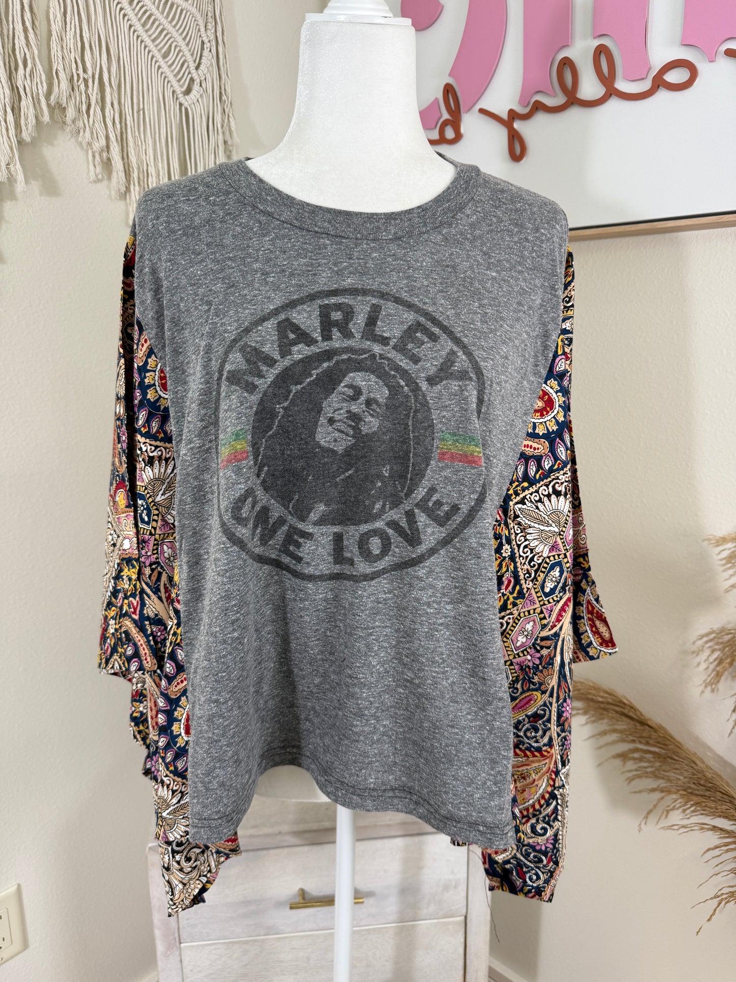 Bob Marley Mix & Match Tee Grey Floral