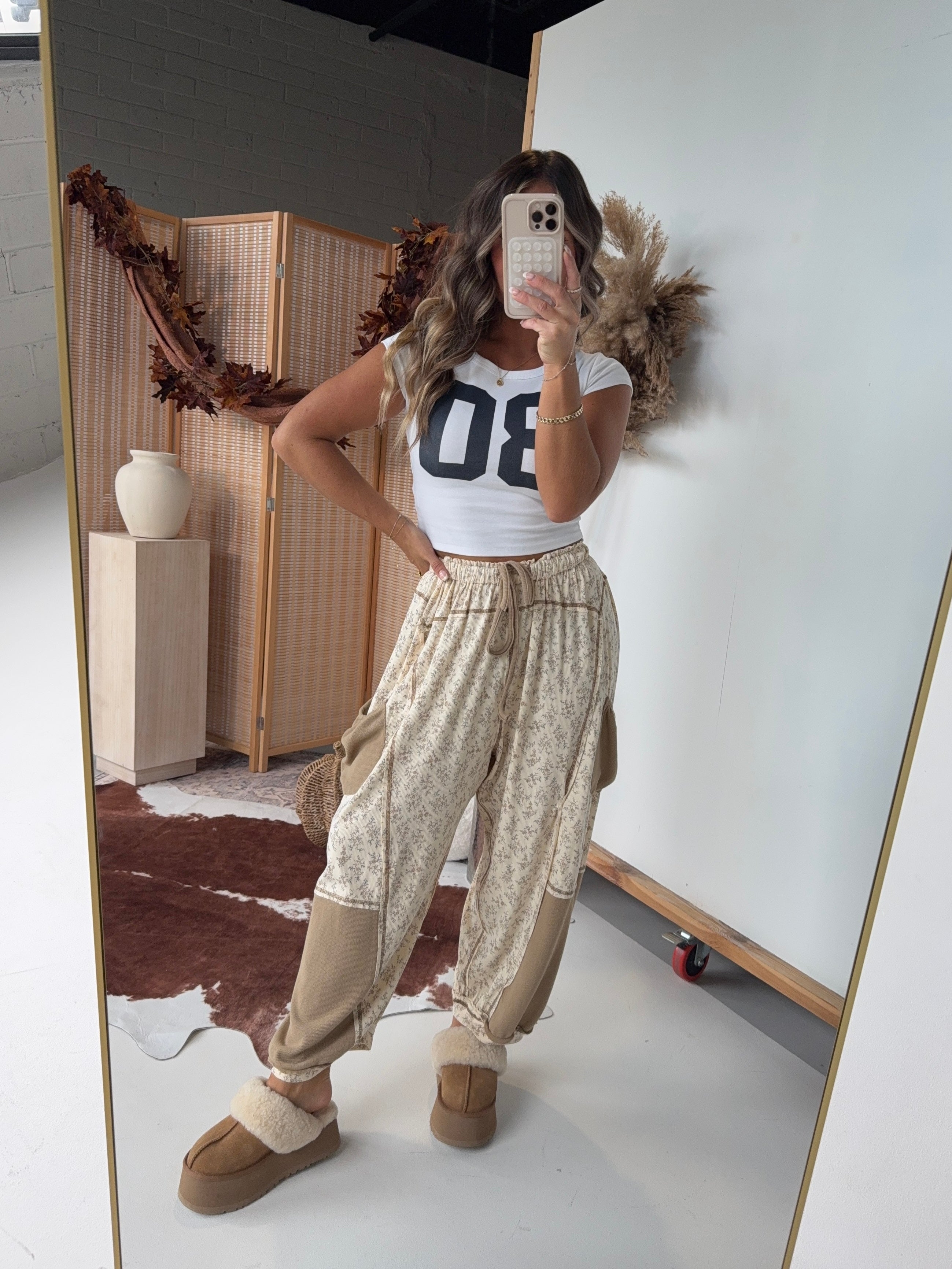 Folklore Barrel Lounge Pants Caramel Multi