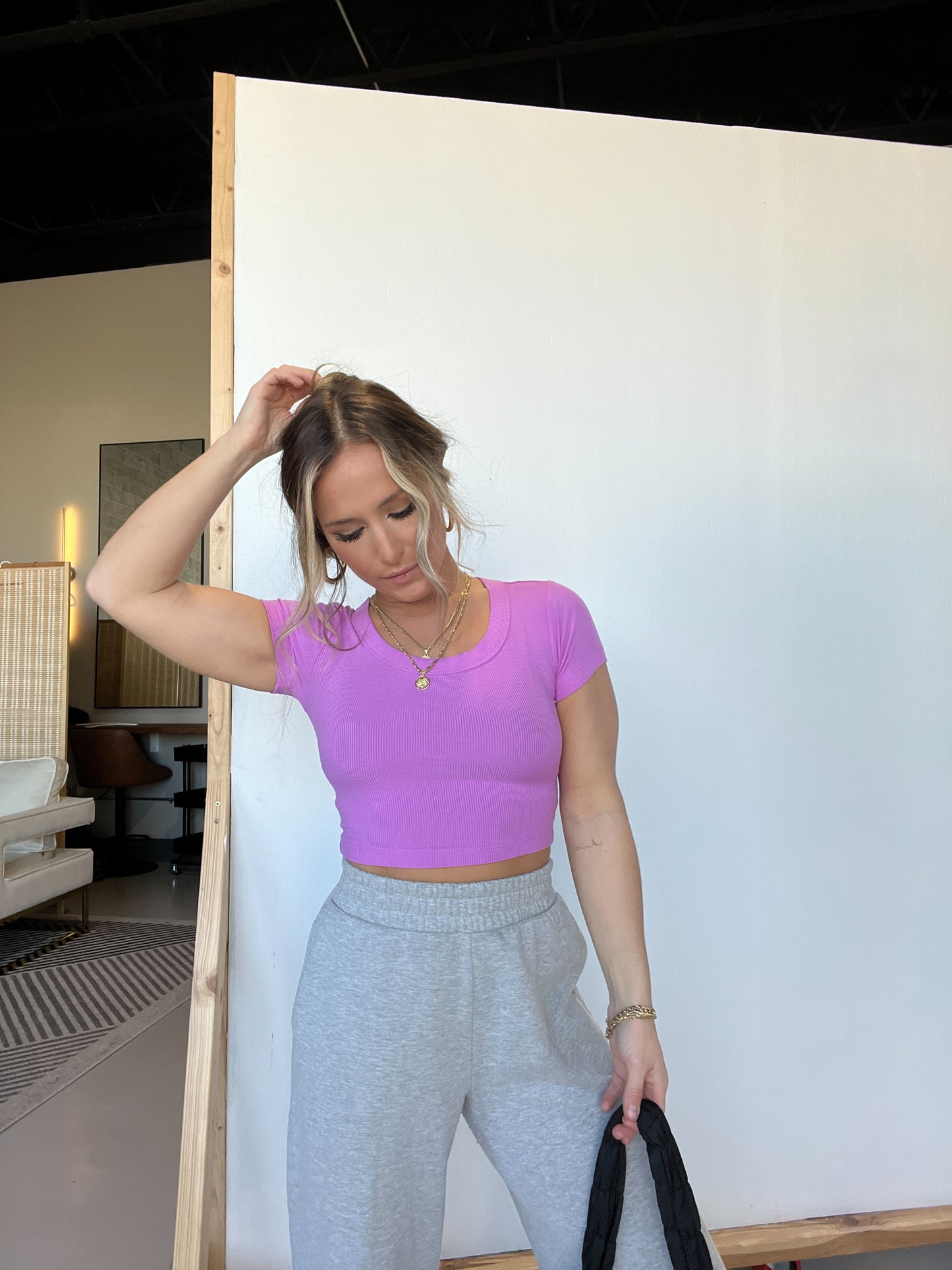 Decker Scoop Tee Bright Mauve