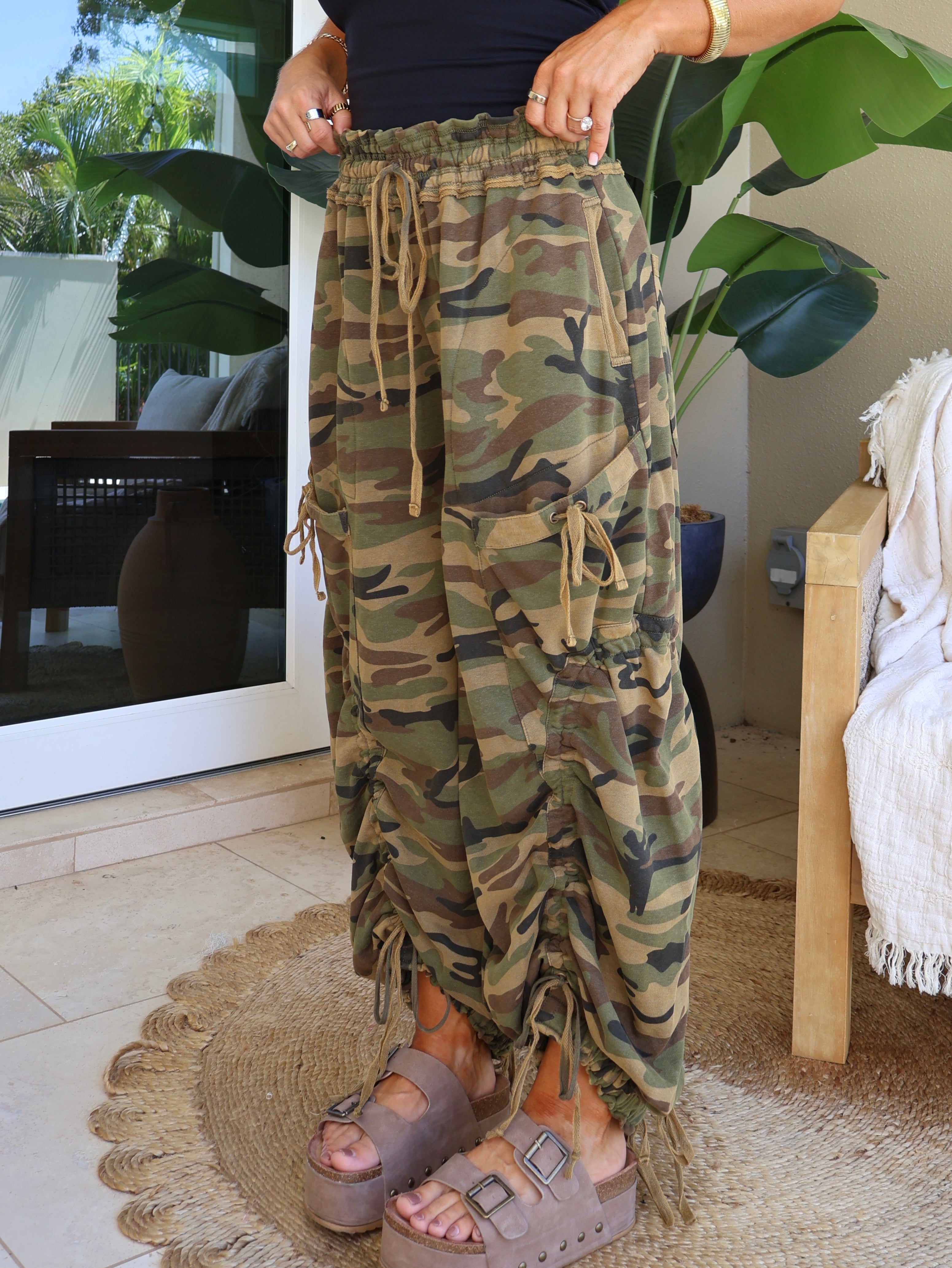 Wildwood Camo Boho Cinched Pants