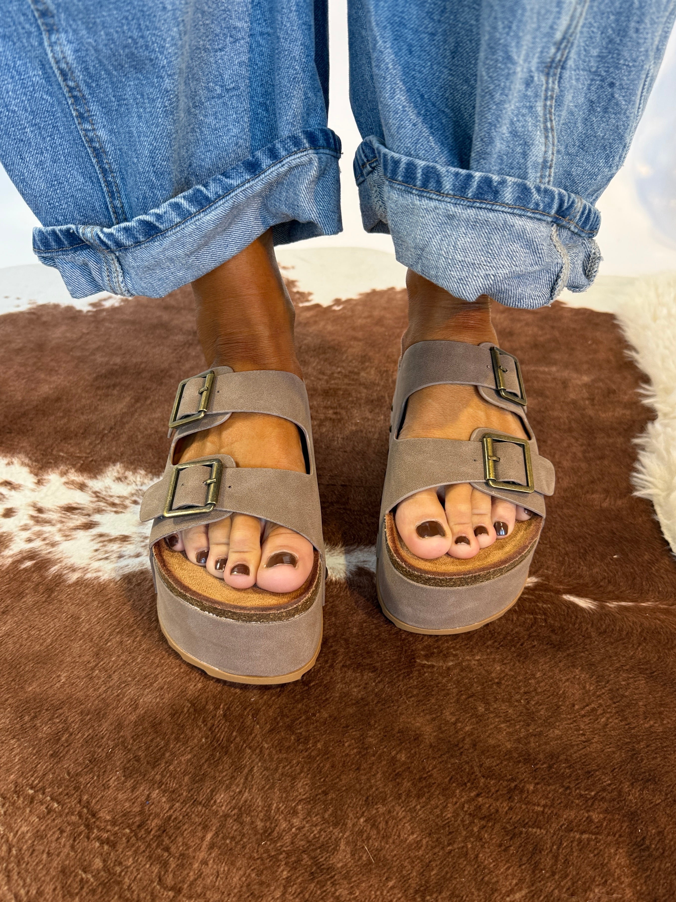 Impala Platforms Slides Taupe