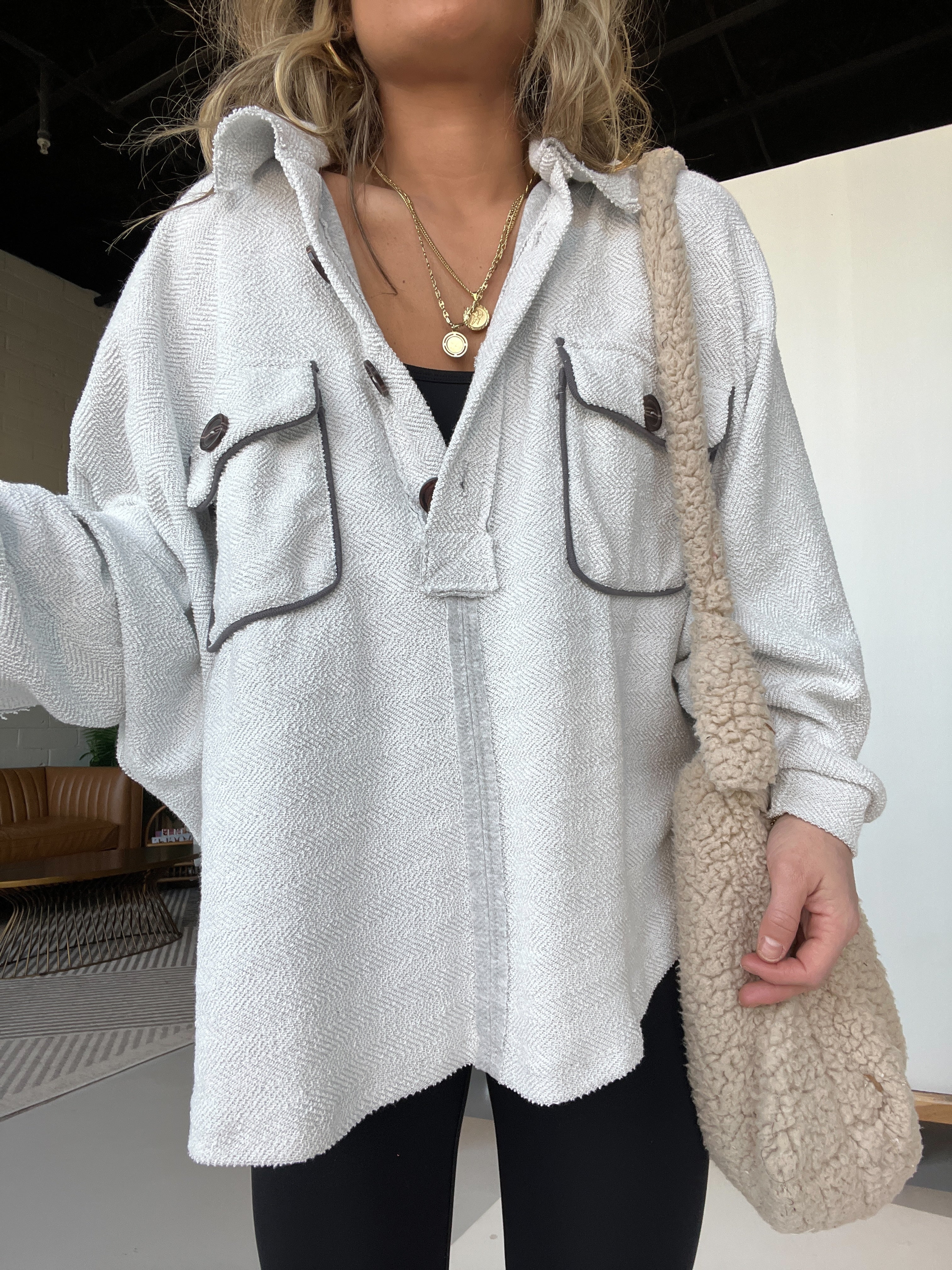 Forever Mine French Terry Top Heather Grey