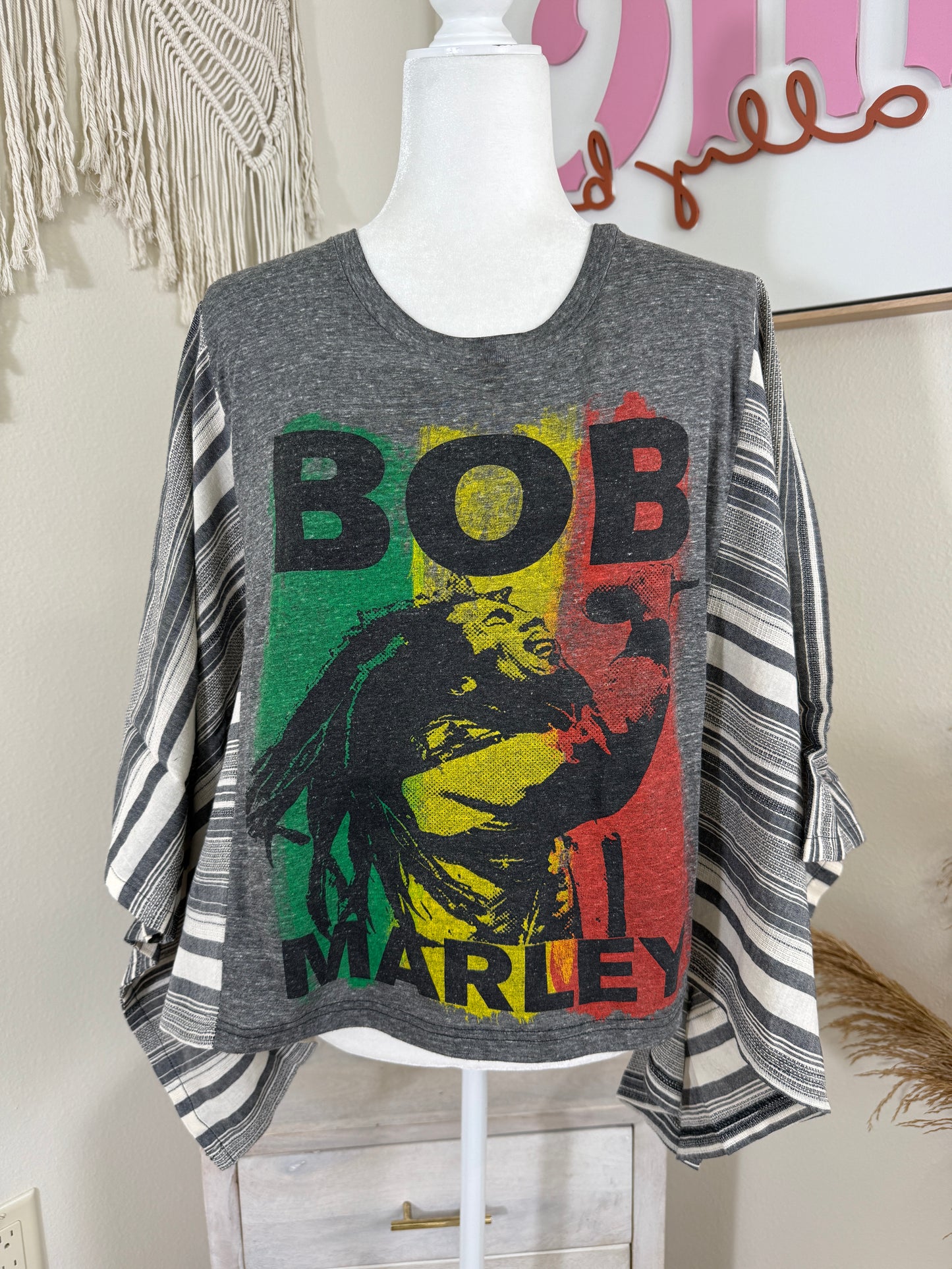 Bob Marley Mix & Match Tee Grey Stripe