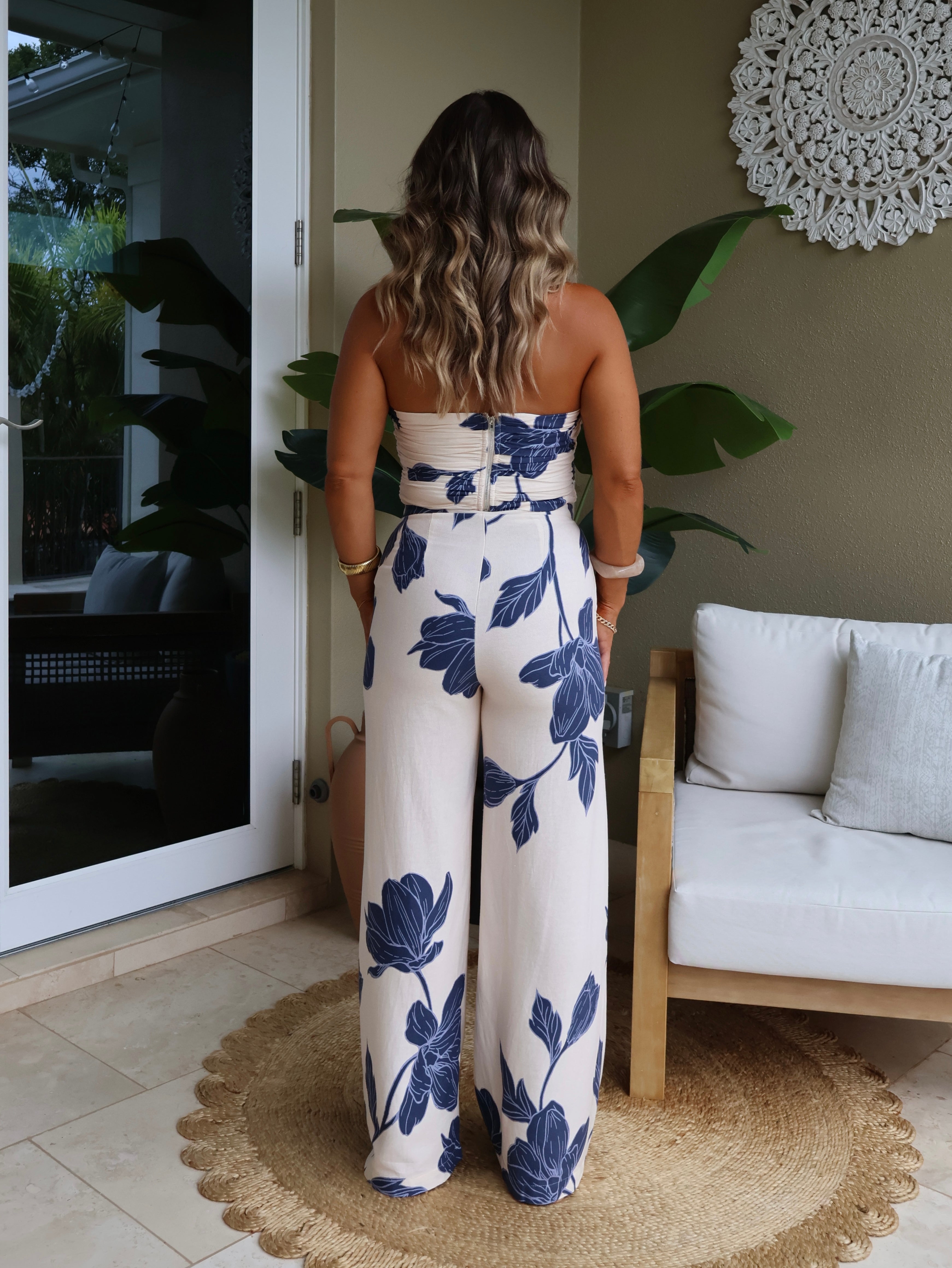 Endless Summer Floral Top Navy/Cream