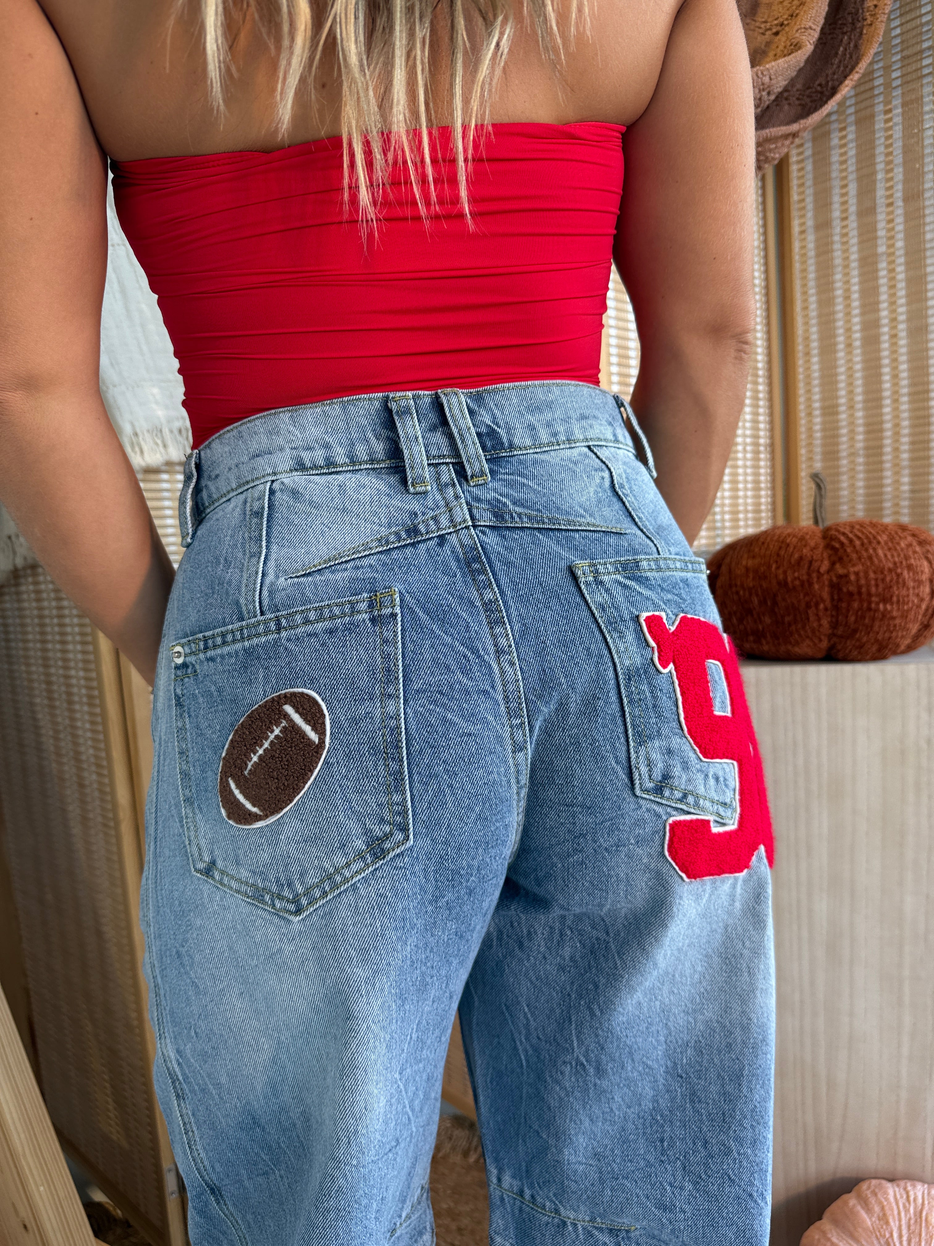 Football Sunday Barrel Jeans Denim