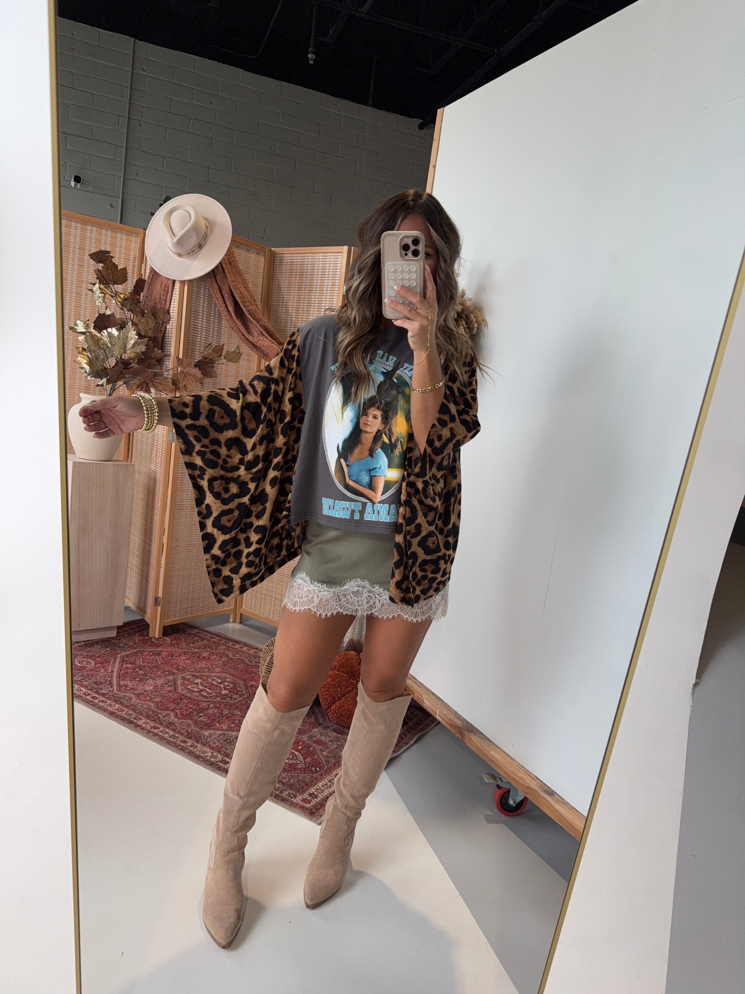 Shania Twain Mix & Match Tee Grey Cheetah