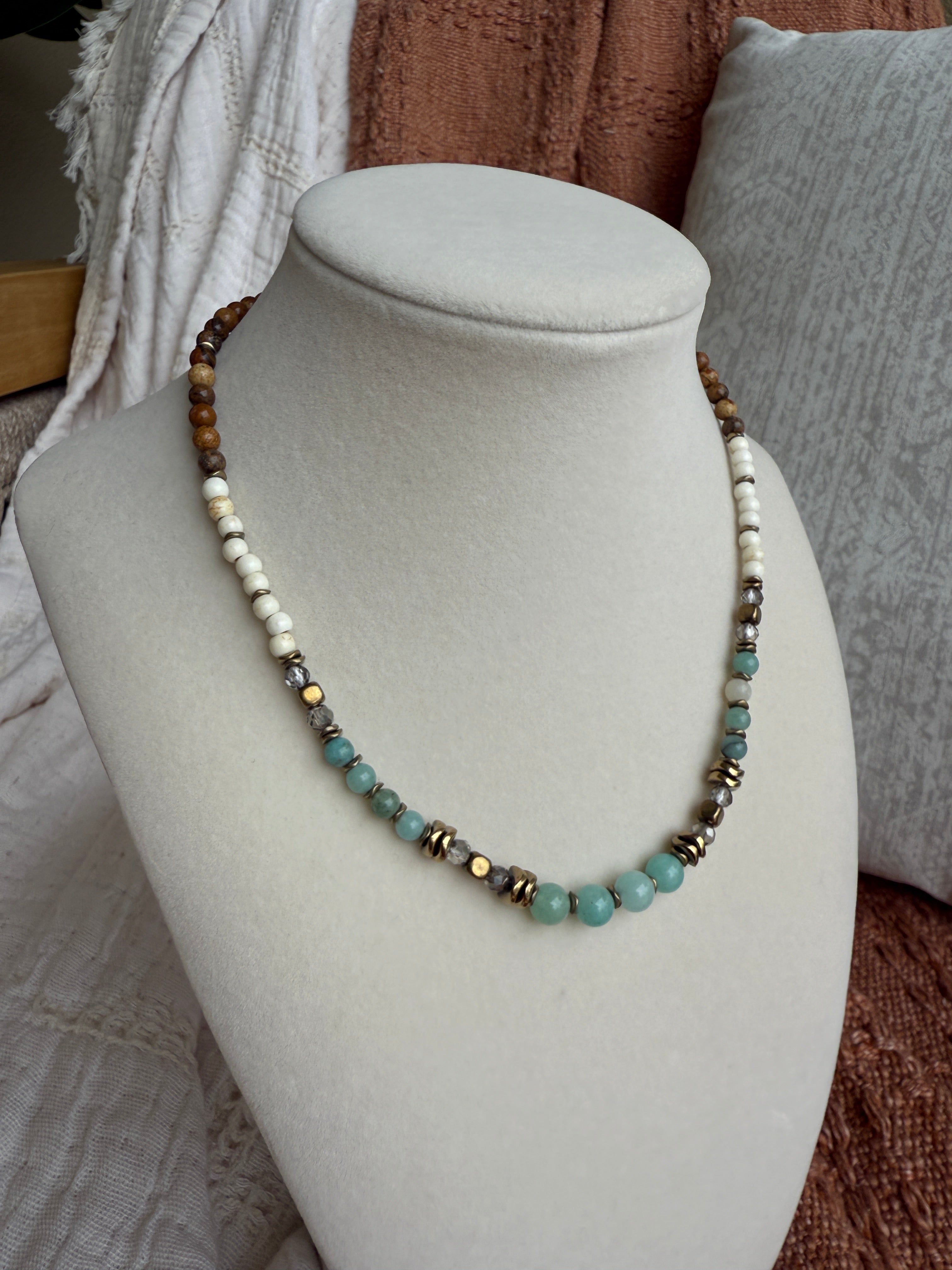 Carolina Beaded Necklace Blue Multi