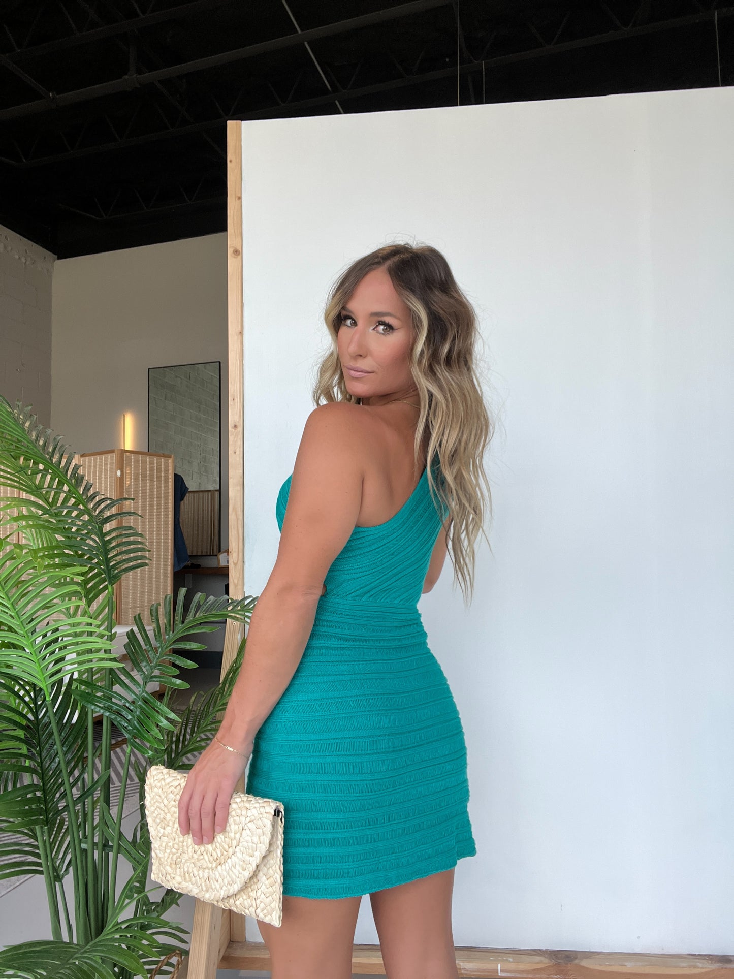 Miami Vice Cut Out Dress Teal