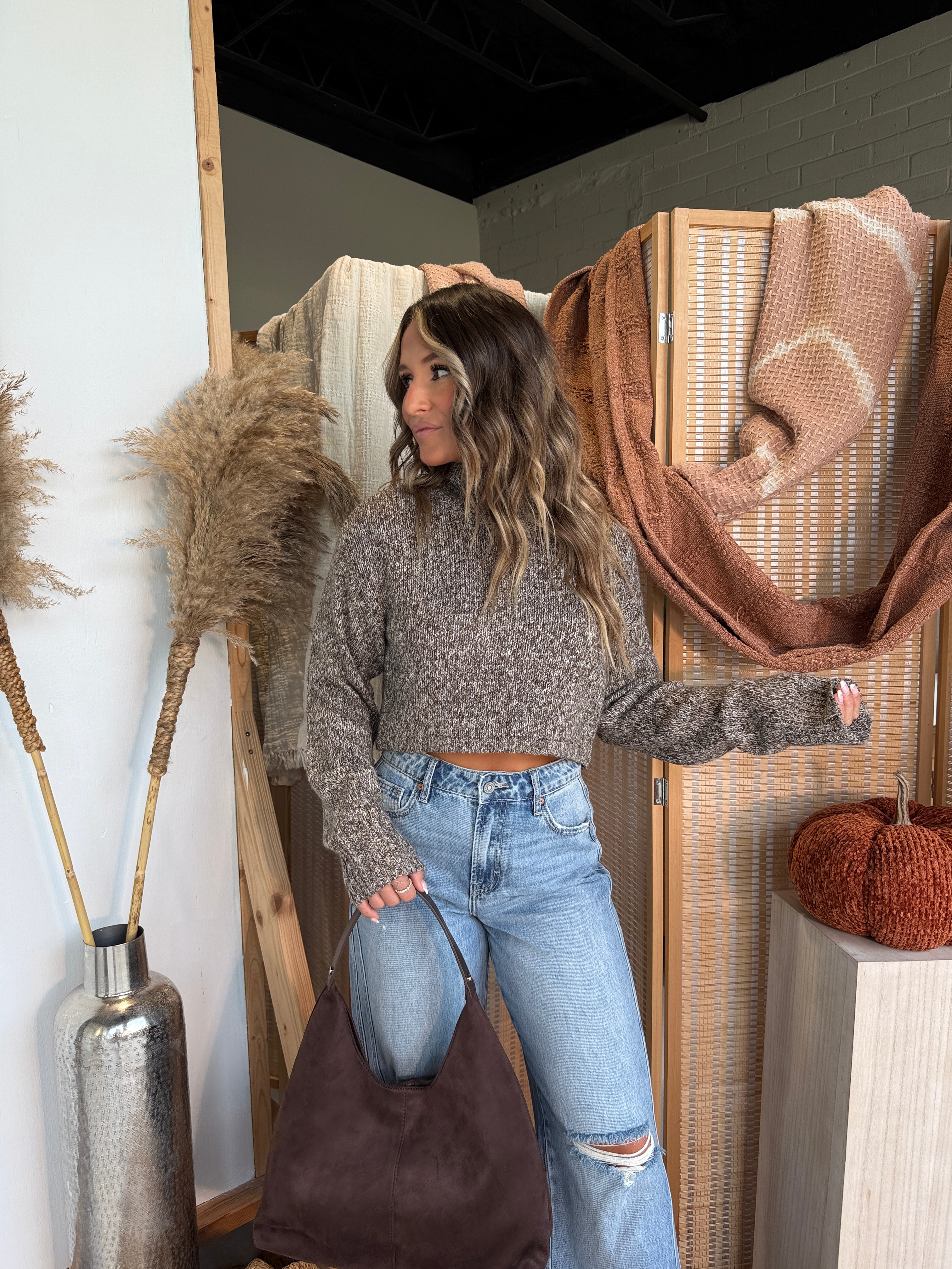 Gilmore Girl Turtleneck Sweater Mocha