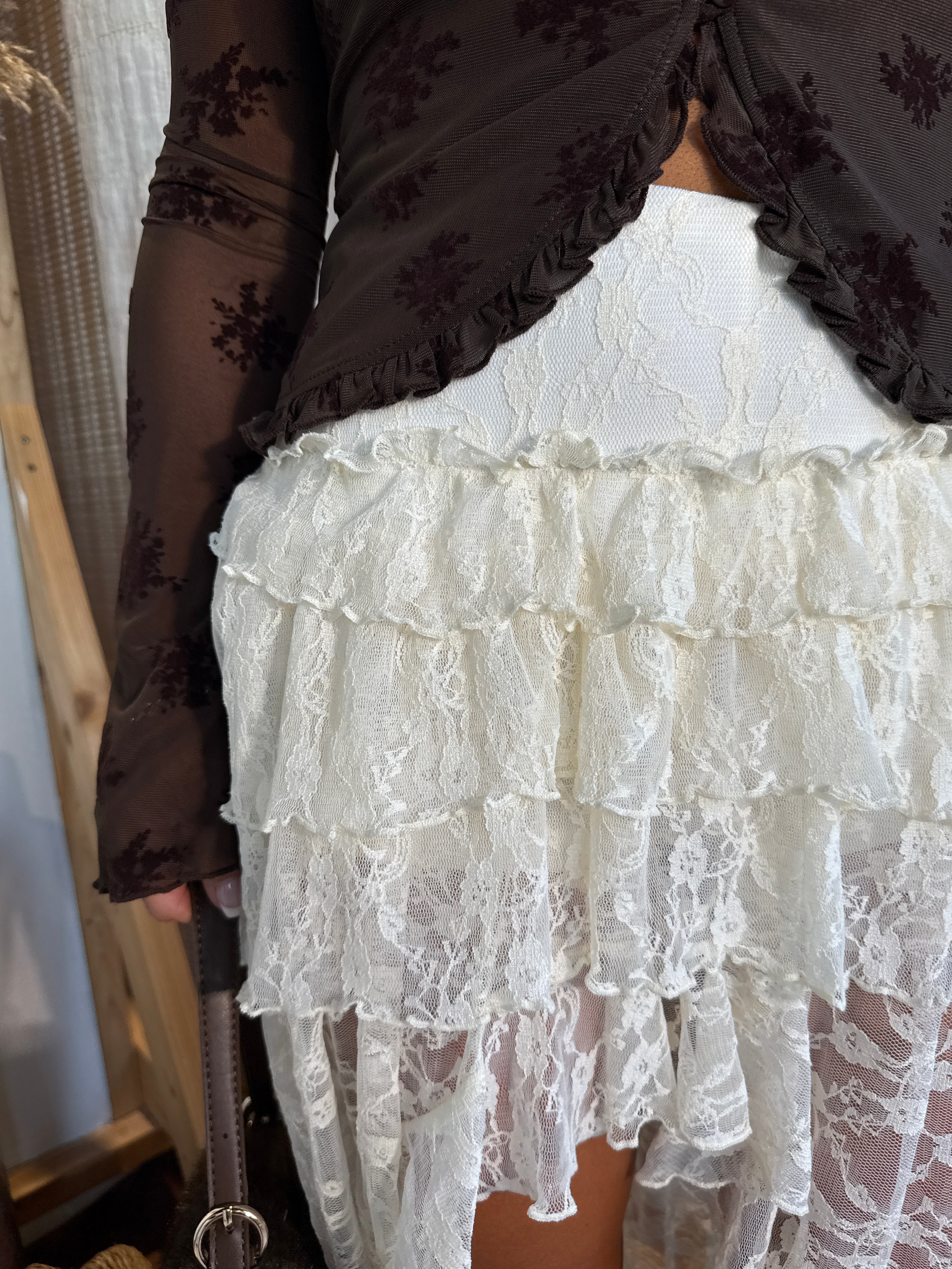 Moonlight Lace Maxi Skort Cream