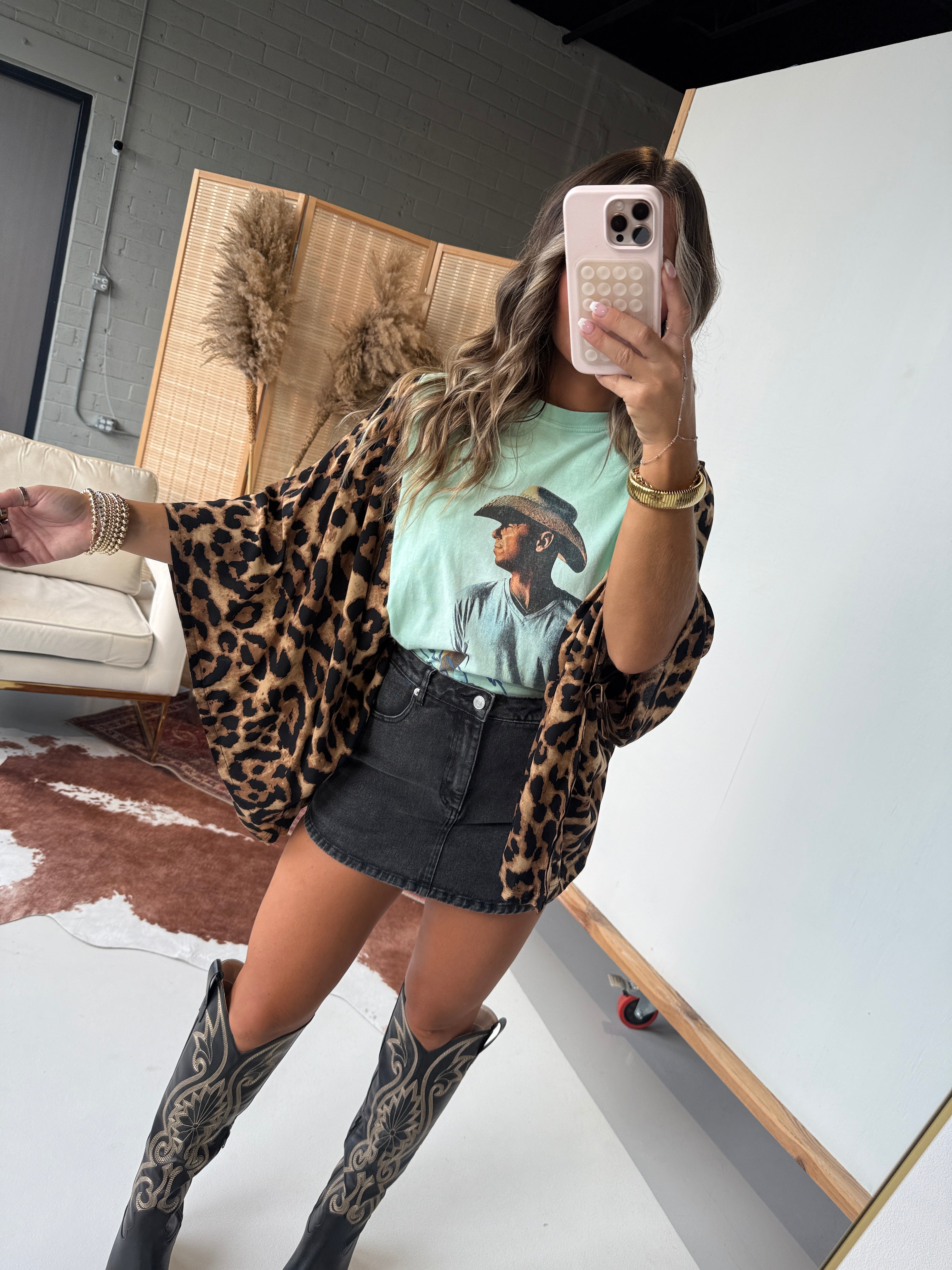Kenny Chesney Mix & Match Tee Teal Cheetah